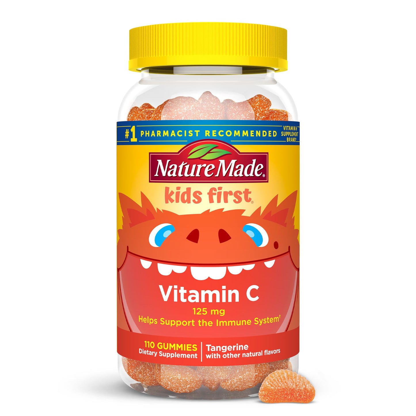 Nature Made Kids First Vitamin C Gummies for Kids, Dietary Supplement for Immune Support, 110 Gummies, 110 Day Supply