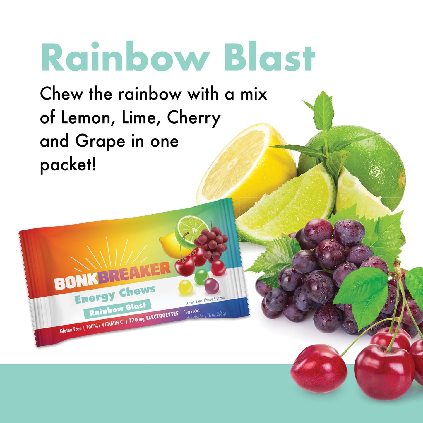 Bonk Breaker Energy Chews 10 Packets Rainbow Blast