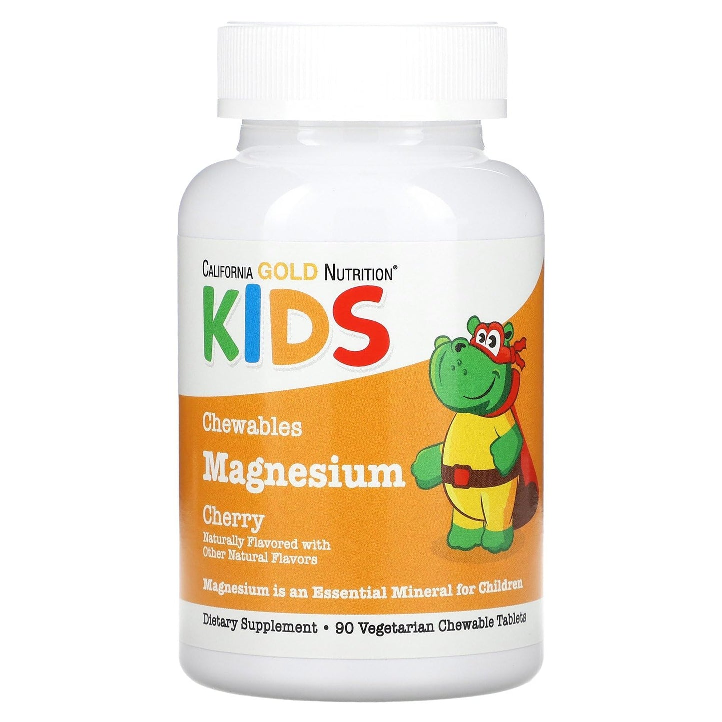 California Gold Nutrition Chewable Magnesium for Children, Cherry, 90 Vegetarian Tablets