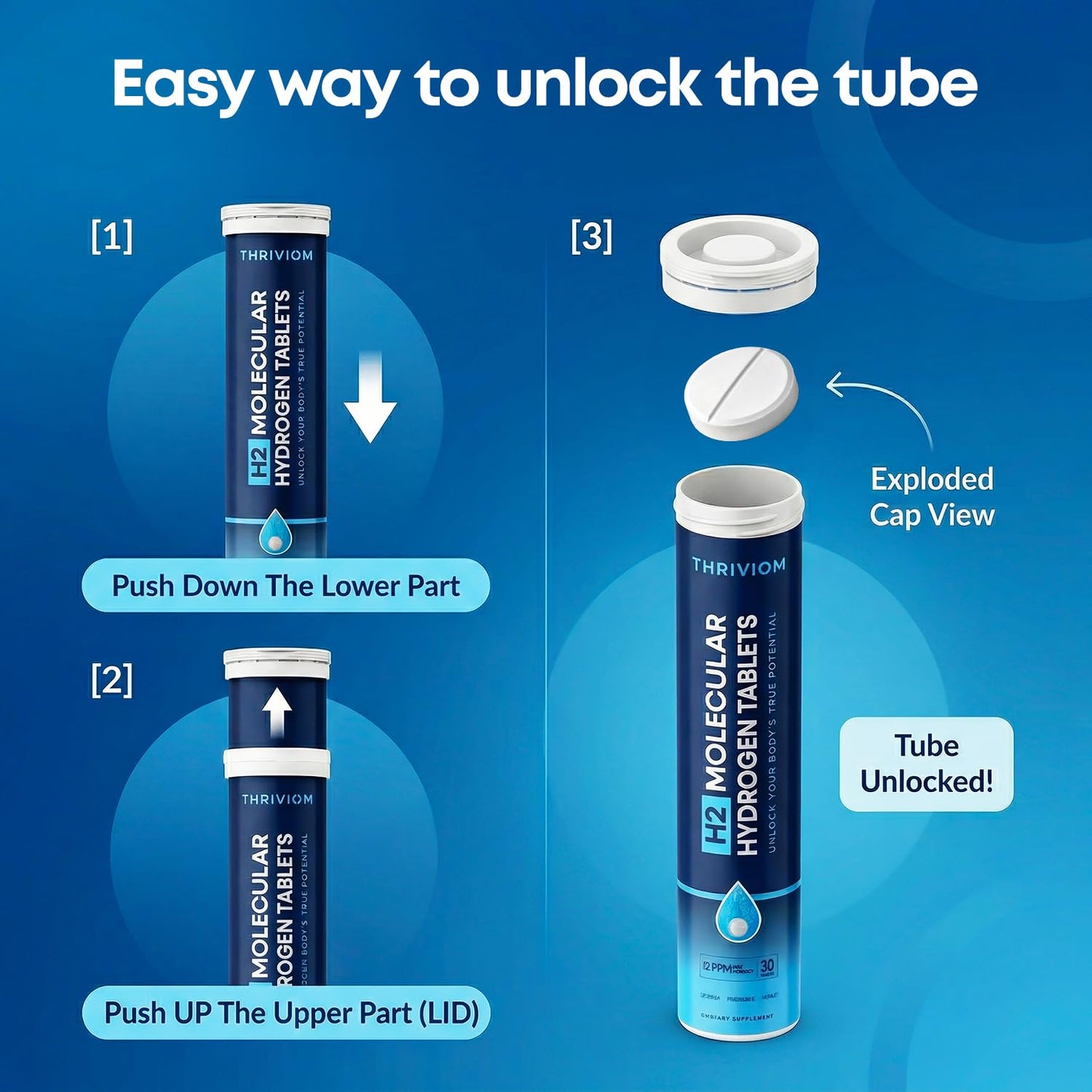 Thriviom H2 Molecular Hydrogen Water Tablets, 60 Count