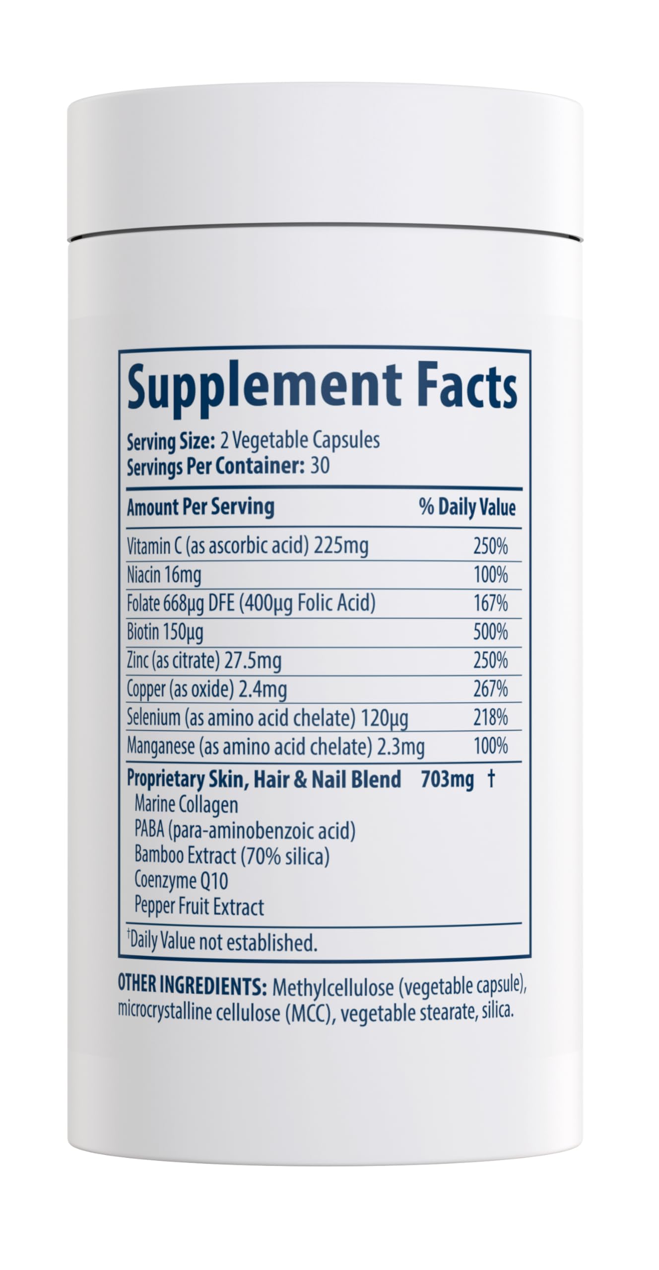 MiamiMD Total Beauty Matrix Collagen Supplements for Women Capsules with Vitamin C for Hair, Skin and Nails - Cruelty Free - 60 Capsules