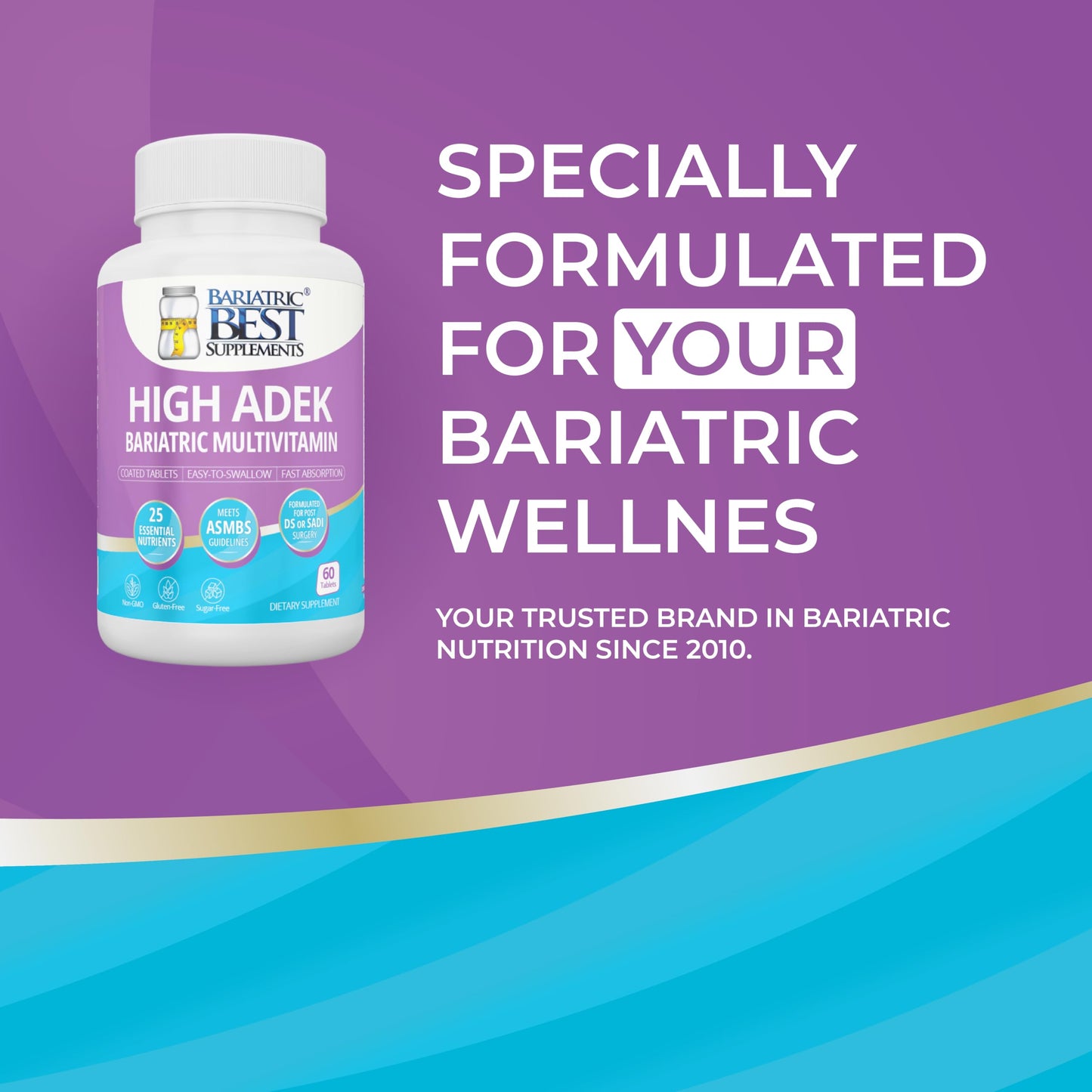 Bariatric Best Supplements High ADEK Bariatric Multivitamin, 60 Tablets
