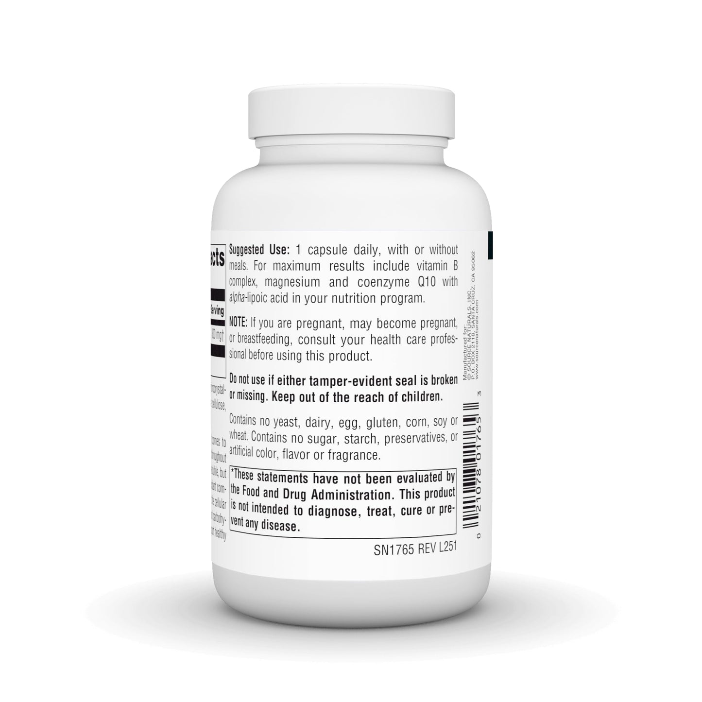 Source Naturals Alpha Lipoic Acid 300 mg Capsules, 120 Count