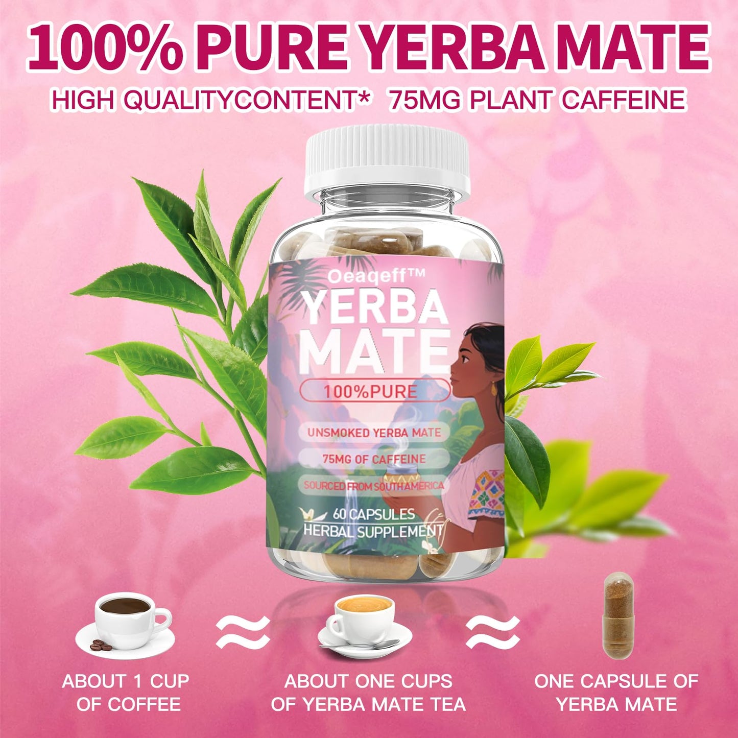 Oeaqeff Yerba Mate Capsules, 60 Capsules
