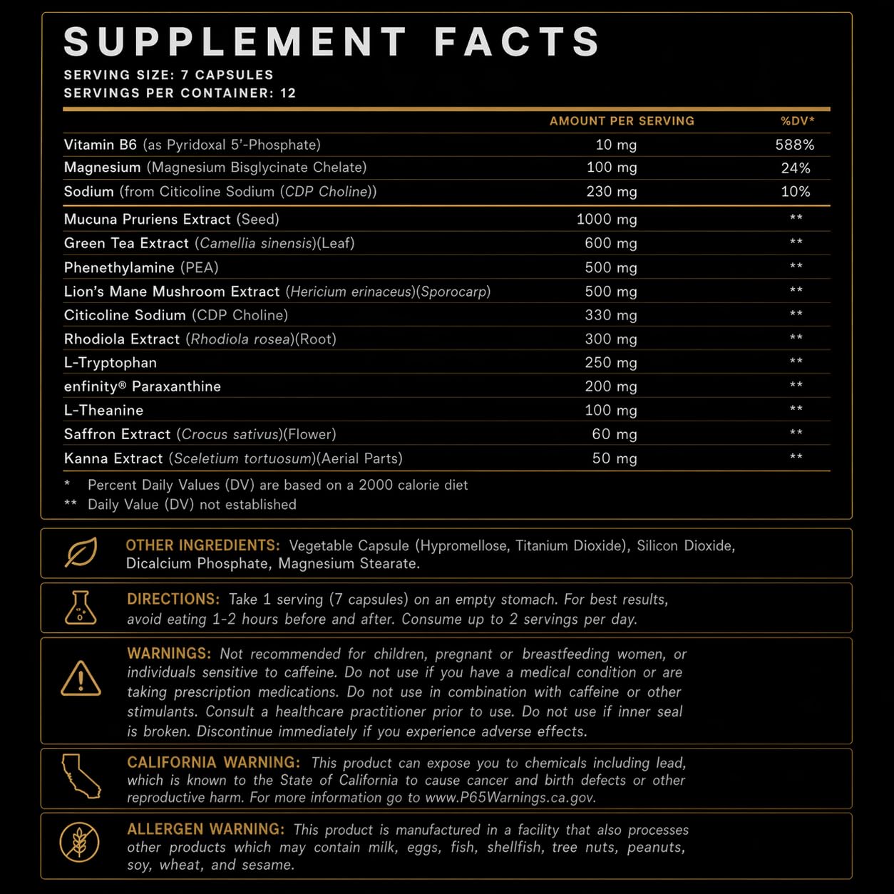 MAGNAT Alcohol Alternative Nootropic Supplement for Mood, Focus & Relaxation – Social Performance Capsules, Caffeine Free, 12 Capsules