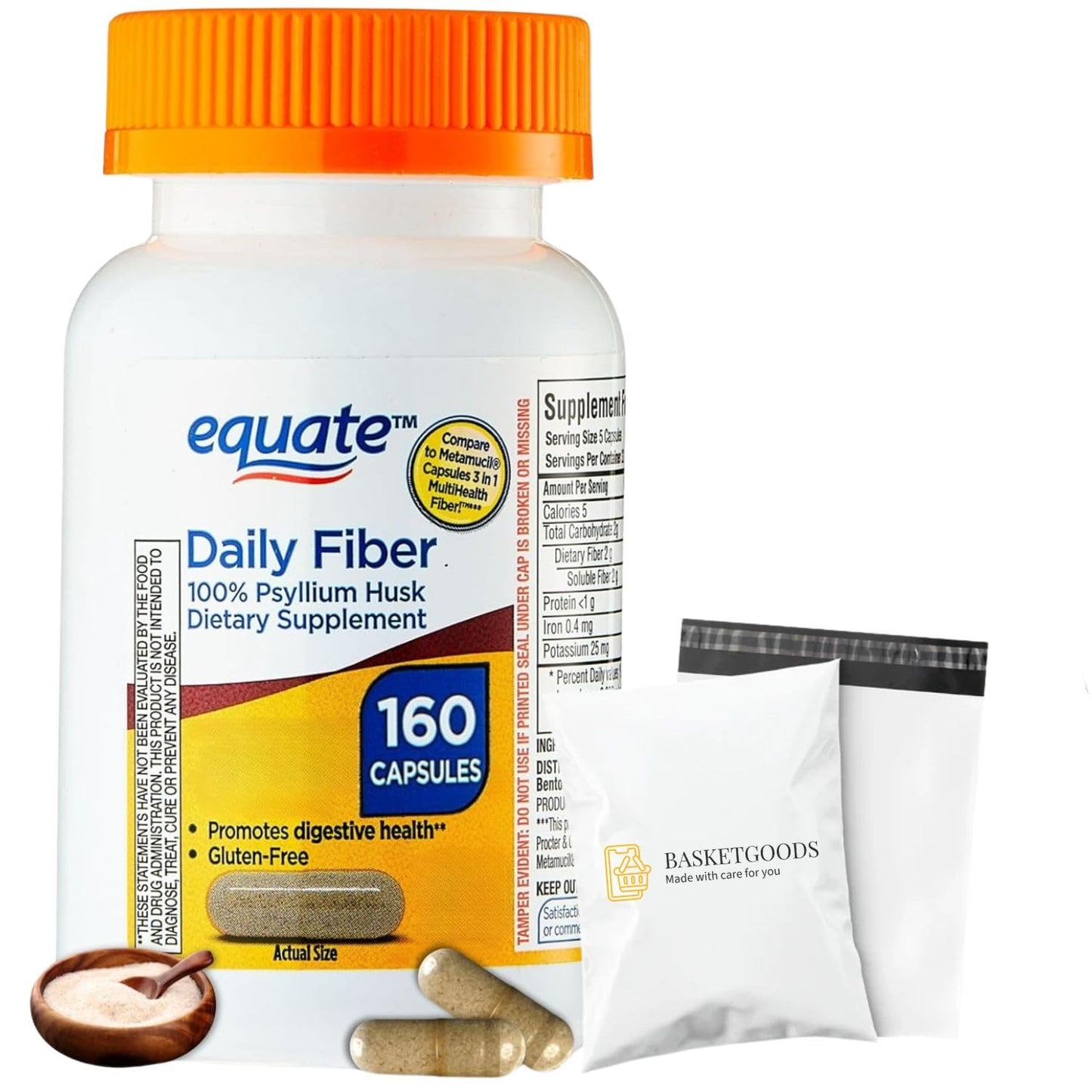 BASKETGOODS Psyllium Husk Capsules 1 Capsule