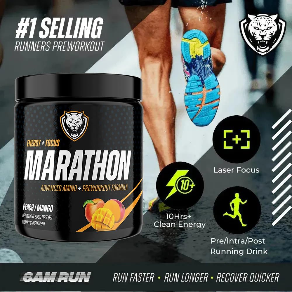 6AM Run Amino Energy with BCAAs Powder, 12.7 oz