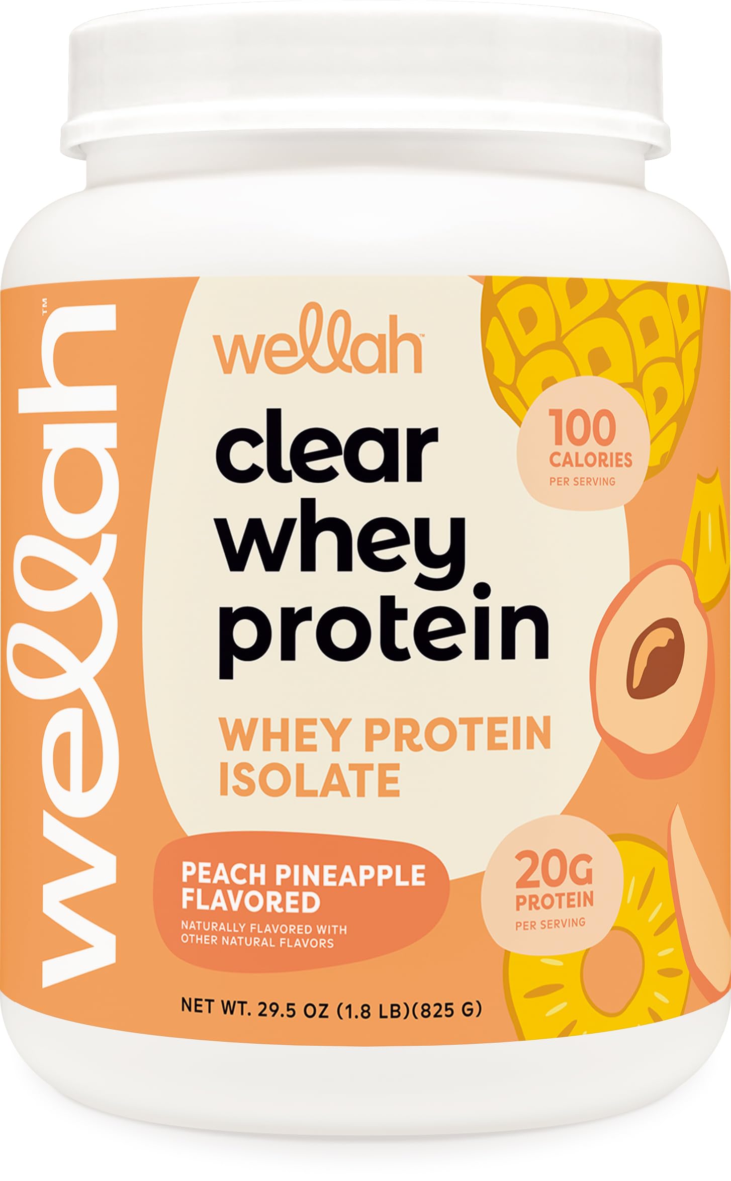 Wellah Clear Whey Protein Isolate Powder, 29.5 Servings