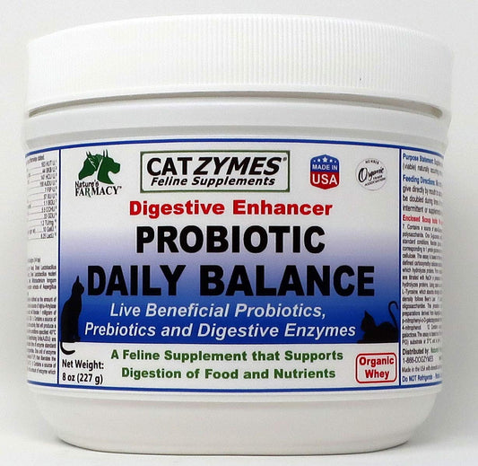 CATZYMES Probiotic Daily Balance Prebiotics, Enzymes 5 Billion CFU Powder, 8 Ounce