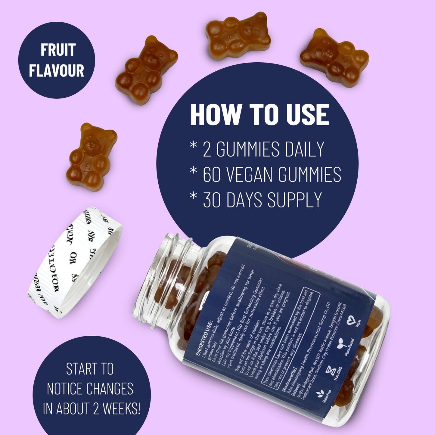 AIHIYO Hip Bum Enhancement Gummies 60 Count
