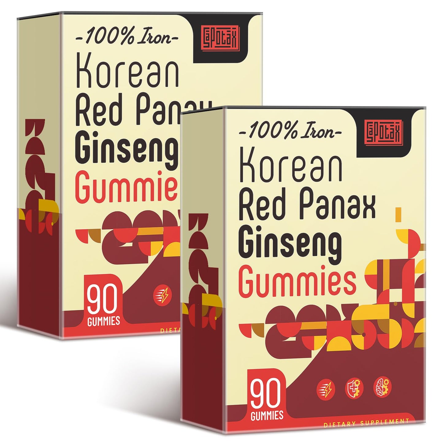 Sapotax Korean Red Panax Ginseng Supplement Gummies, 180 Count