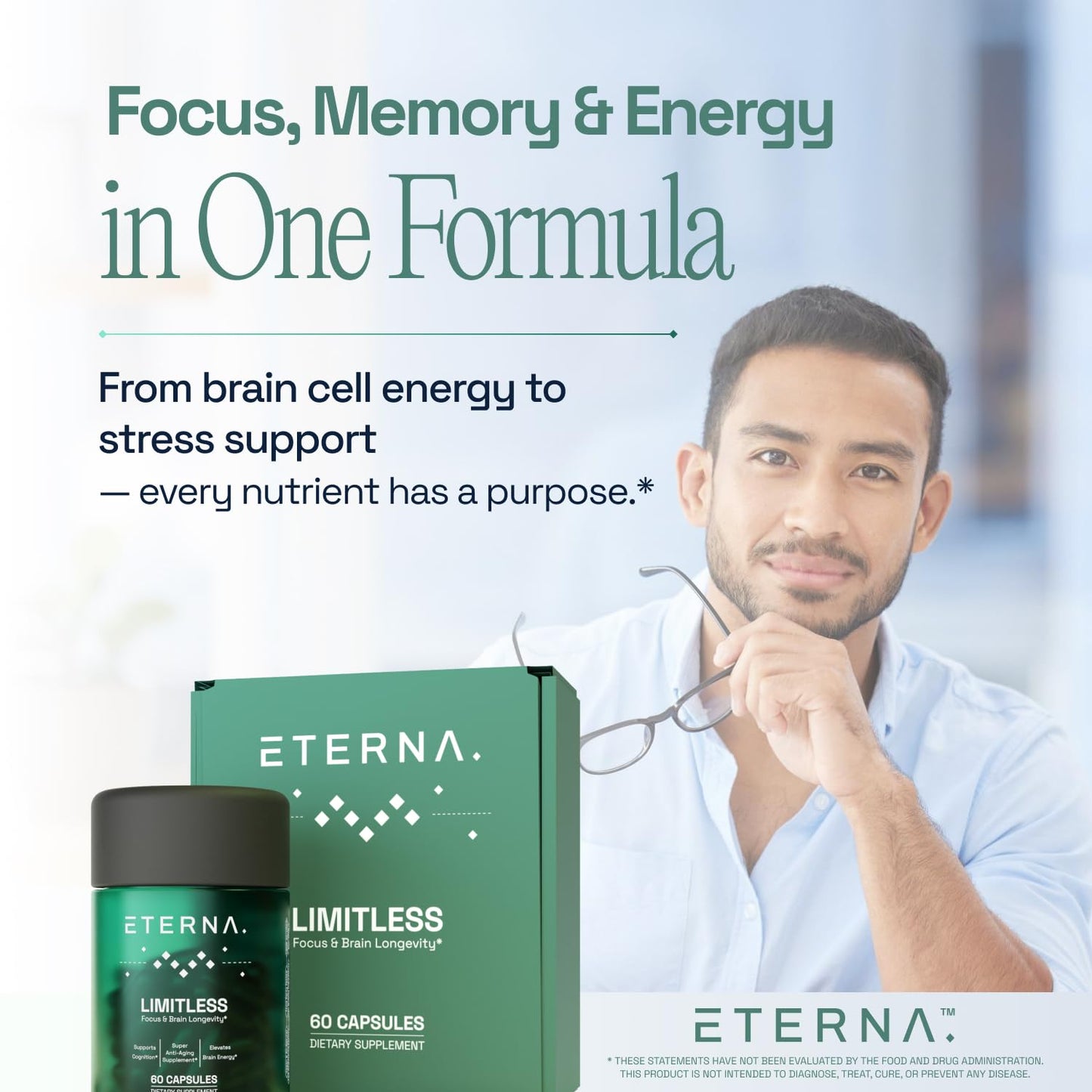 Eterna Limitless Nootropic Brain & Focus Supplement Capsule, 60 Count