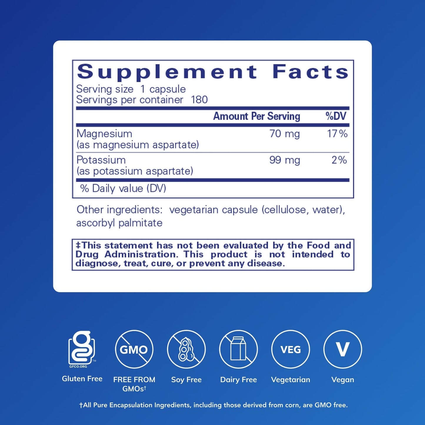 Pure Encapsulations Potassium Magnesium (Aspartate) Supplement to Support Heart, Muscular, Bone, and Nerve Health 180 Capsules