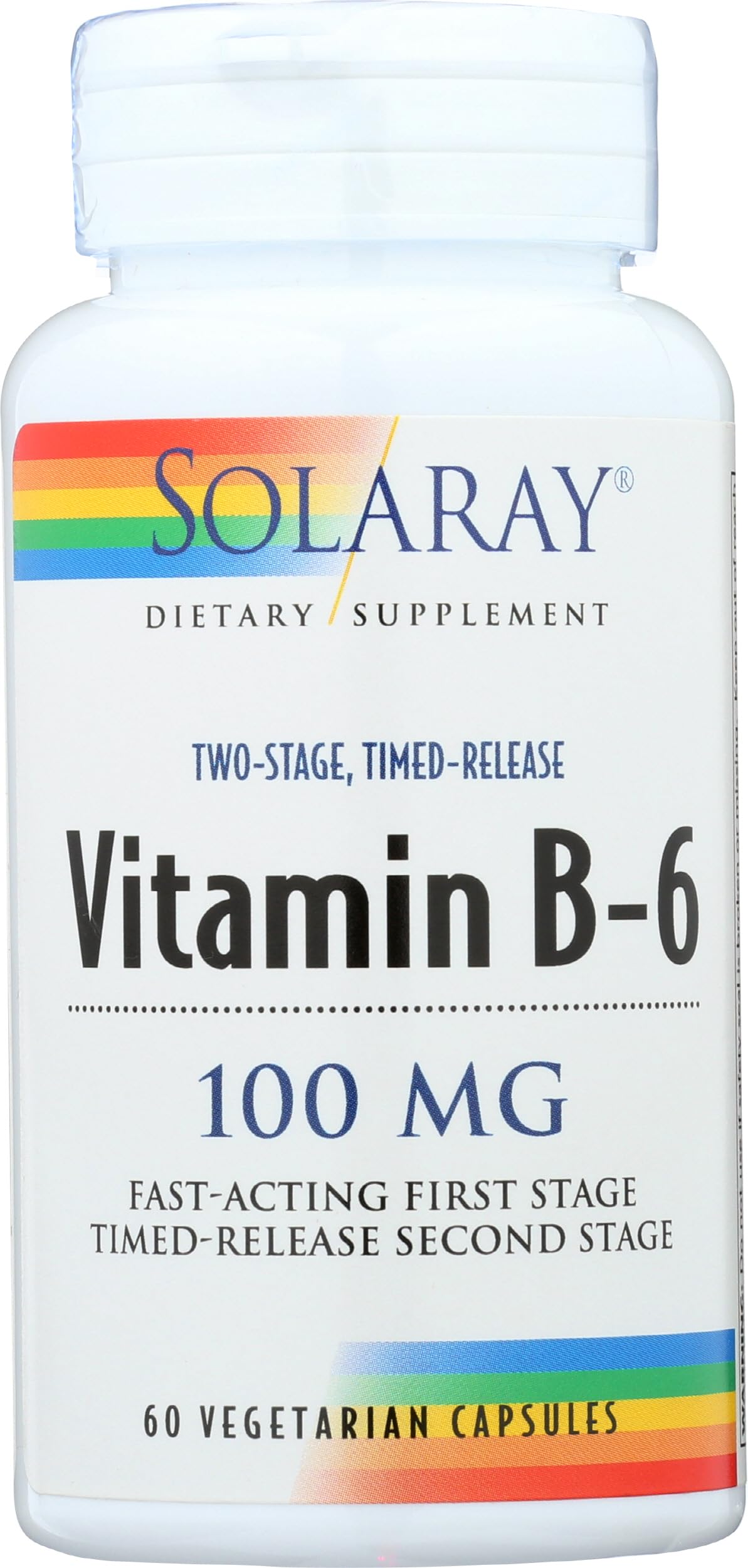Solaray Vitamin B6 100 mg Timed Release Capsule, 60 Count