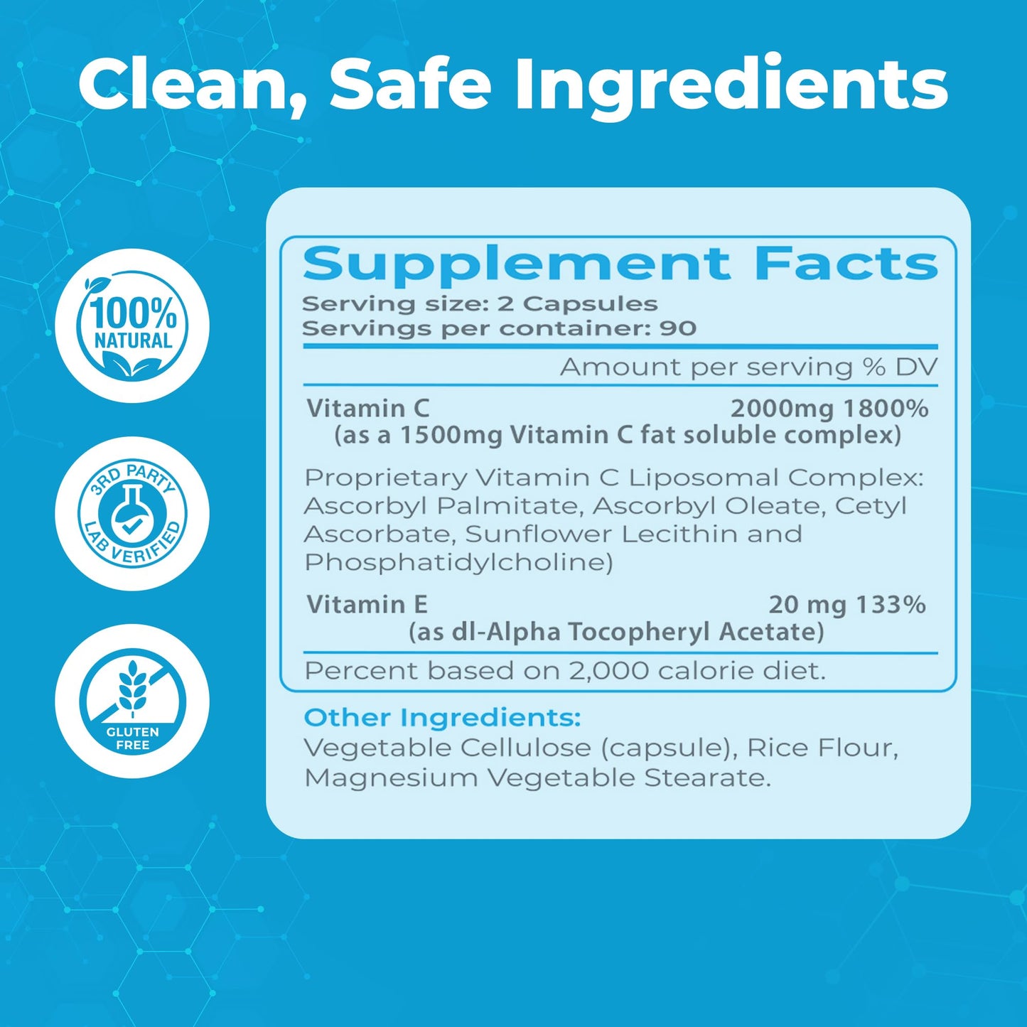 Optimunity Liposomal Vitamin C 2000 mg Capsules, 180 Count