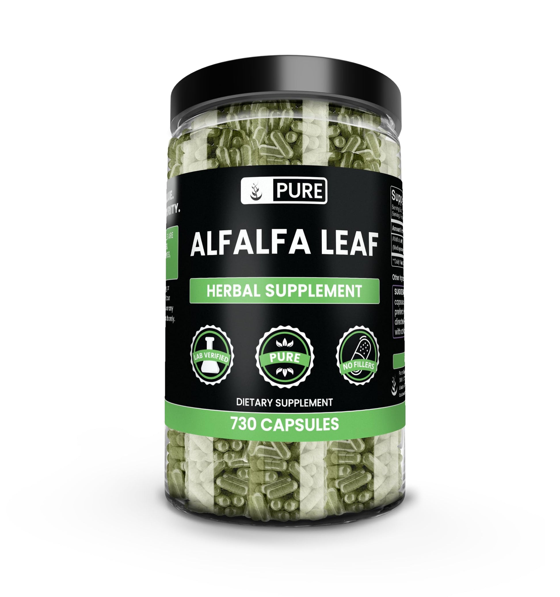 Pure Original Ingredients Alfalfa Leaf Capsules 730