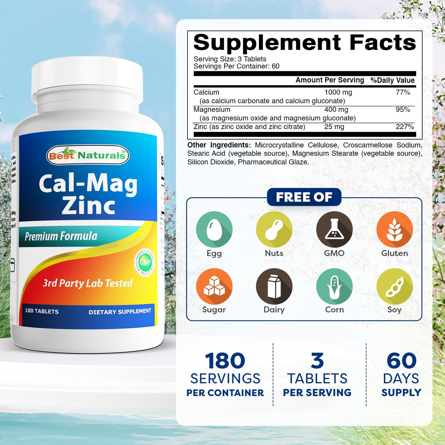 Best Naturals CAL MAG ZINC 180 Tablets