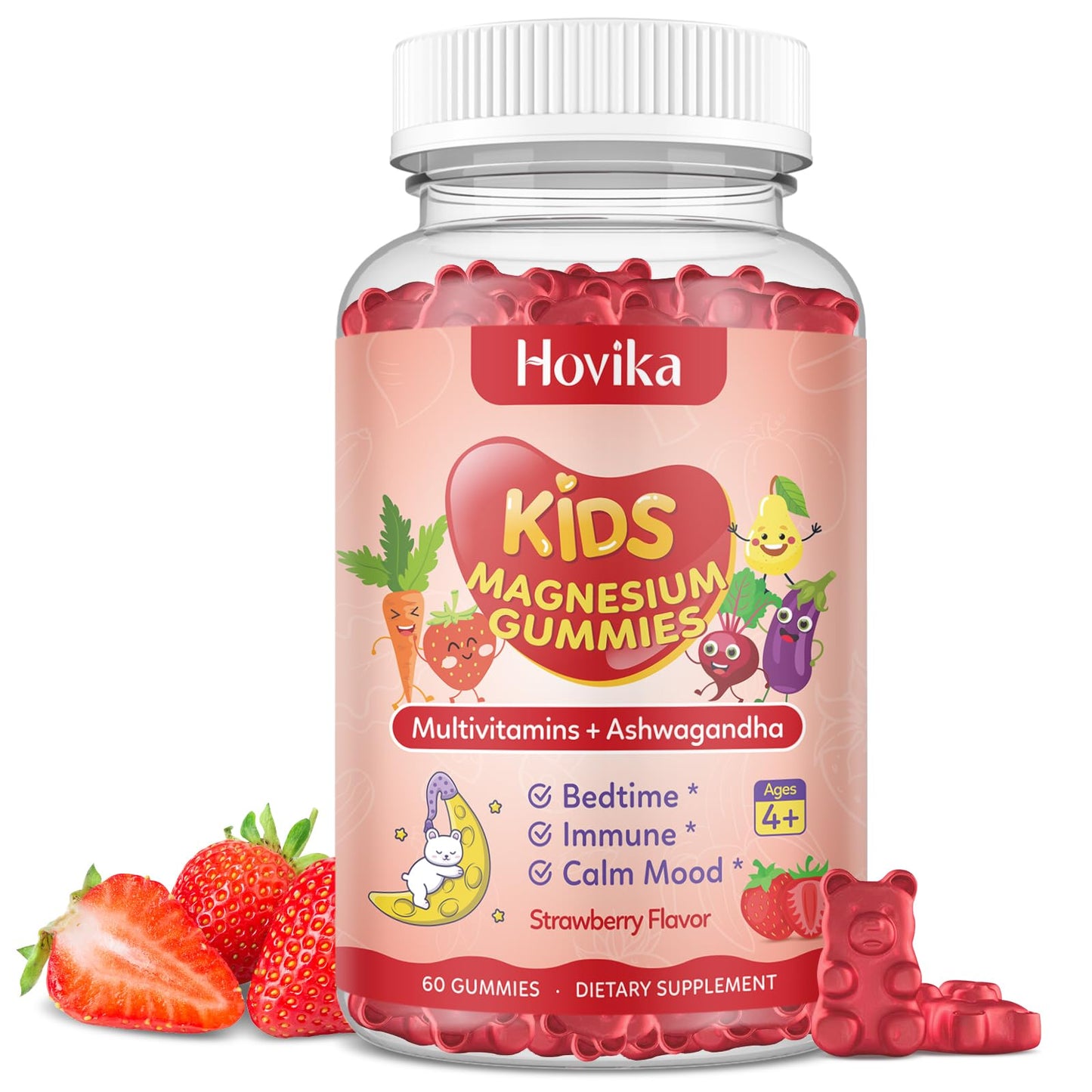 Hovika Magnesium Glycinate Gummies for Kids 60 Count