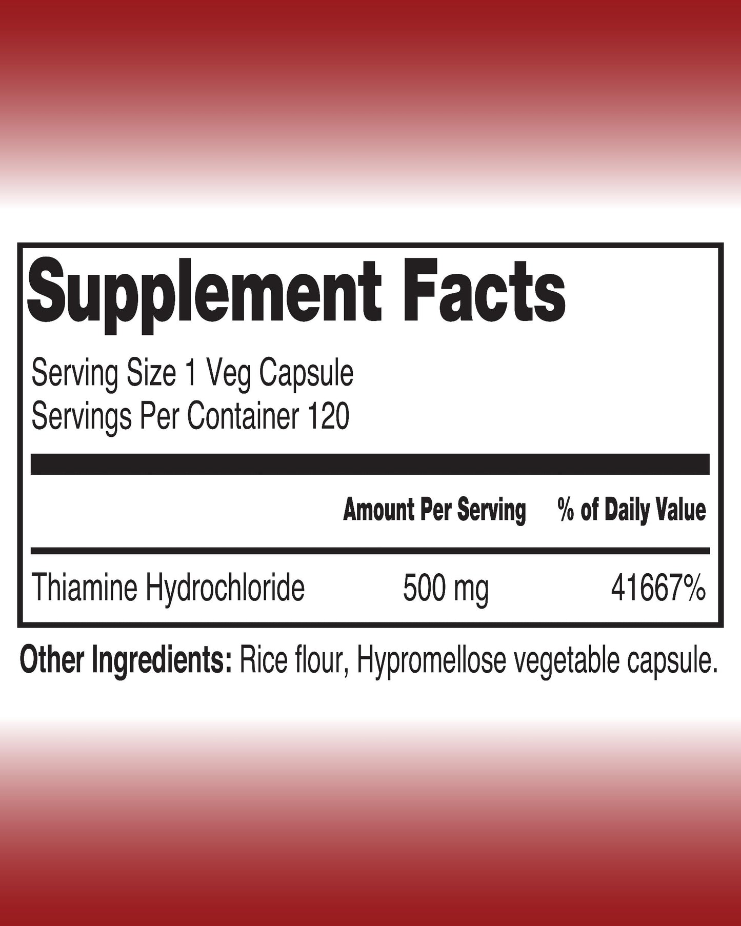 The One Pill Integrative Healing Vitamin B1 Thiamine Hydrochloride, 120 Capsules