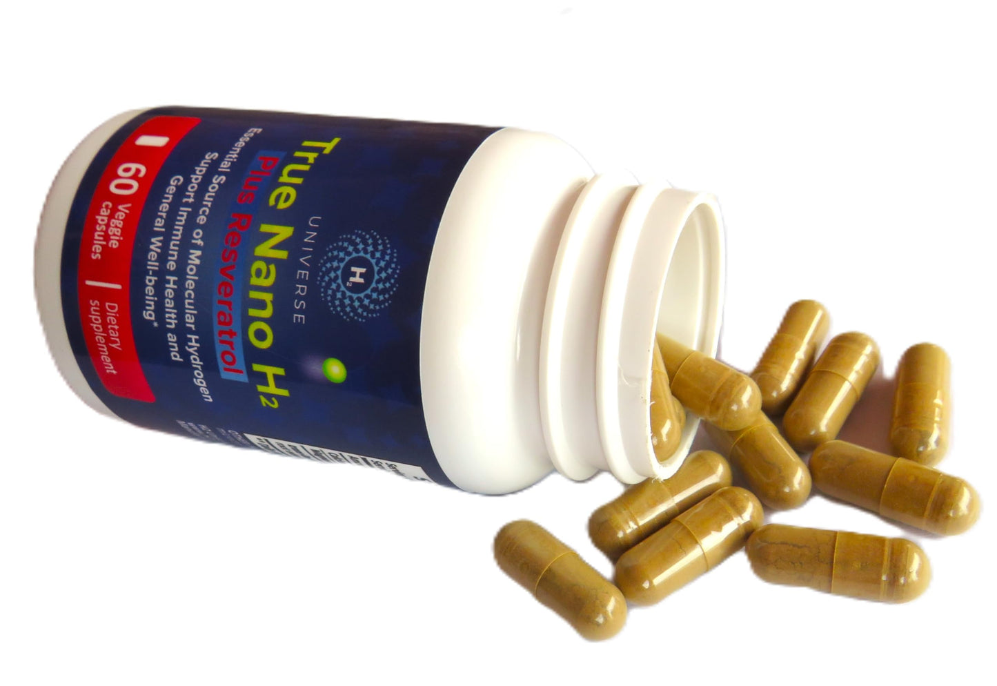 H2 Universe, LLC True Nano Resveratrol Supplement 60 Capsules
