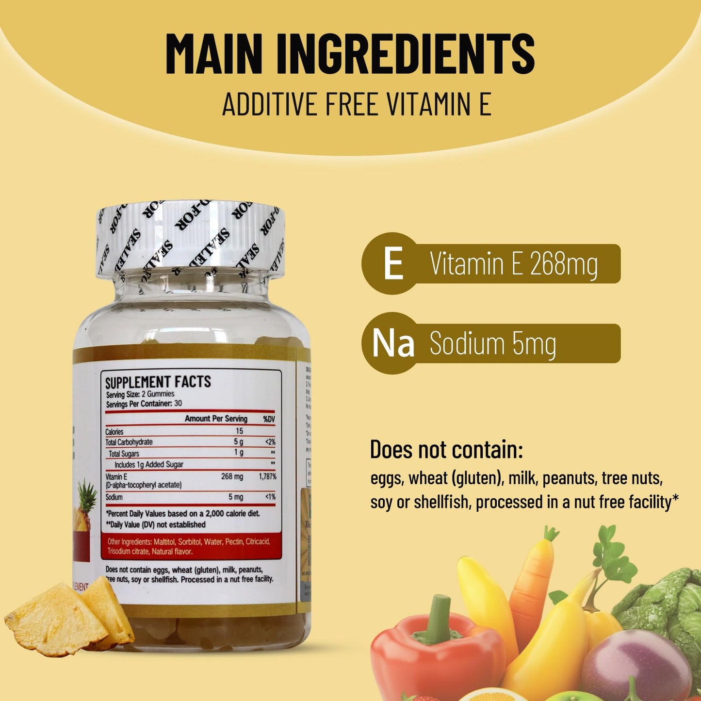 Wins Town Vitamin E Gummies 268mg, 60 Gummies