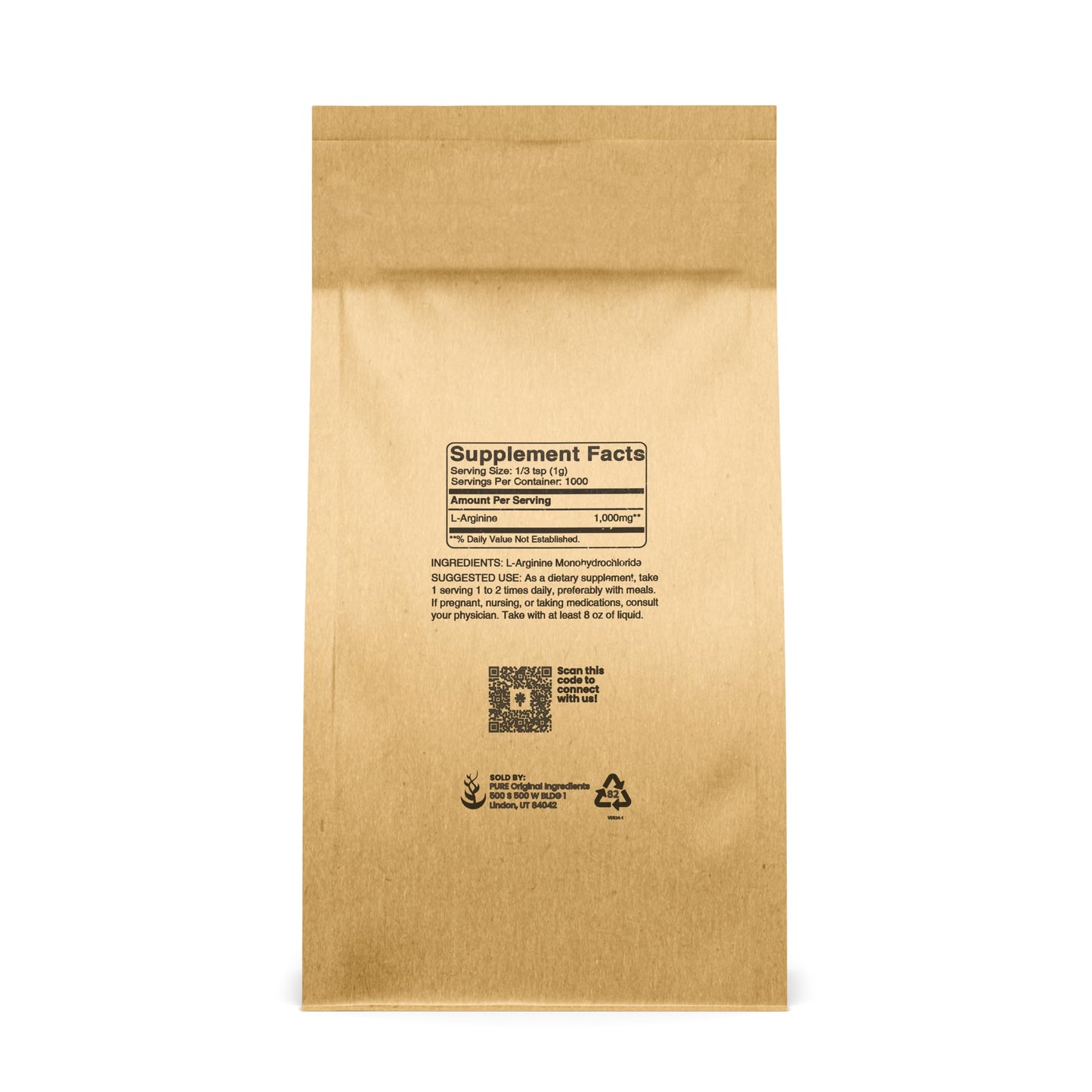 PURE ORIGINAL INGREDIENTS L-Arginine Powder 35.2 oz