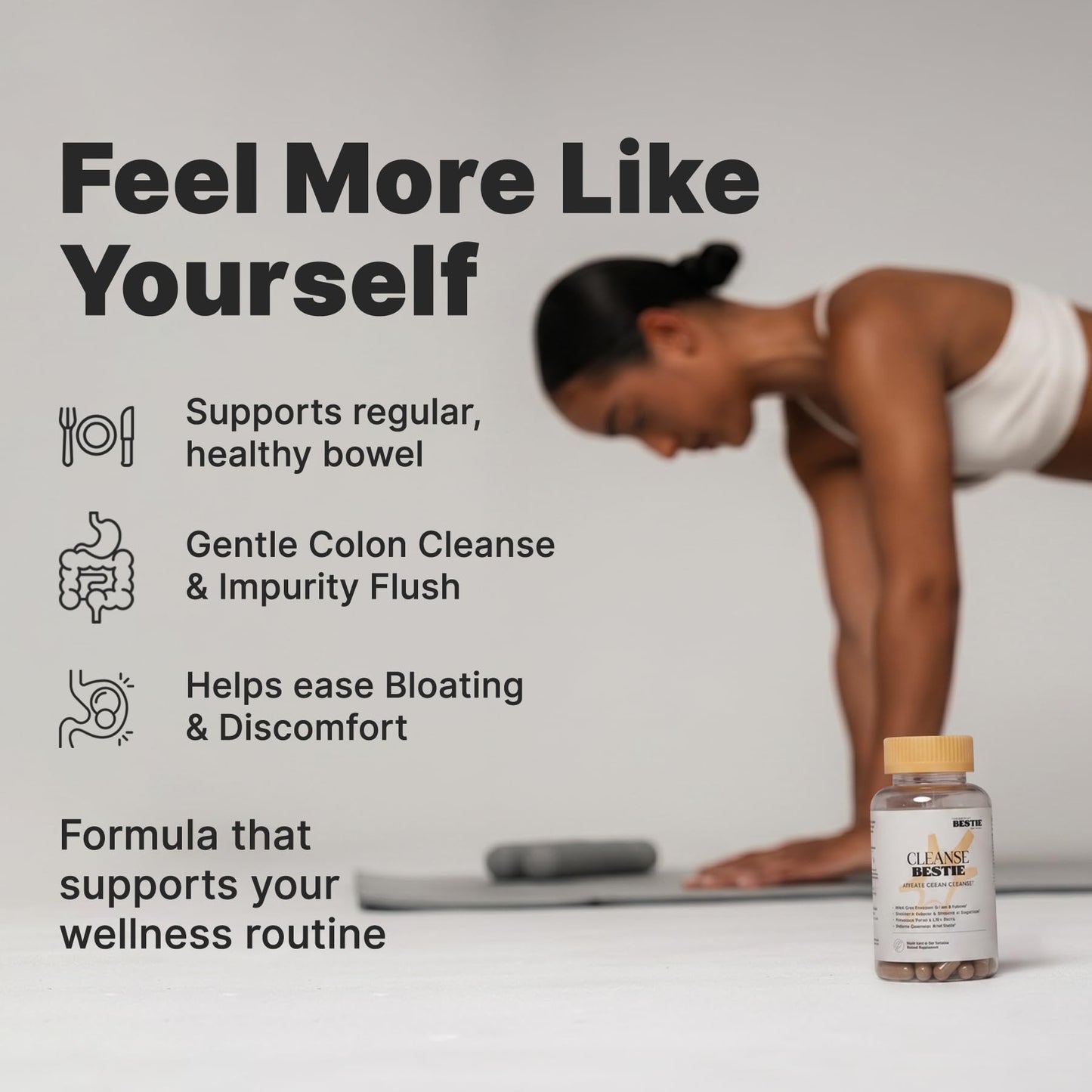 Biohacking Bestie Cleanse Bestie for Women & Men - Colon Cleanse & Detox Supplement, Supports Gut Health & Digestion, Helps Ease Occasional Constipation, 30 Capsules