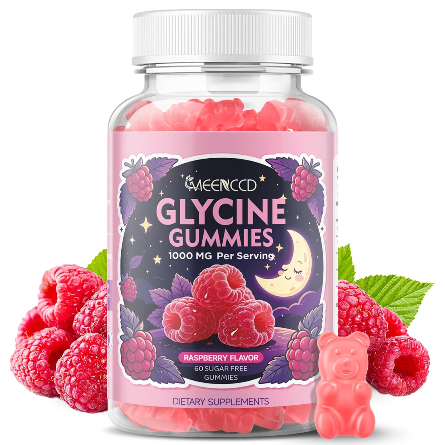 MEENCCD Glycine 1000mg Gummy 60 Count