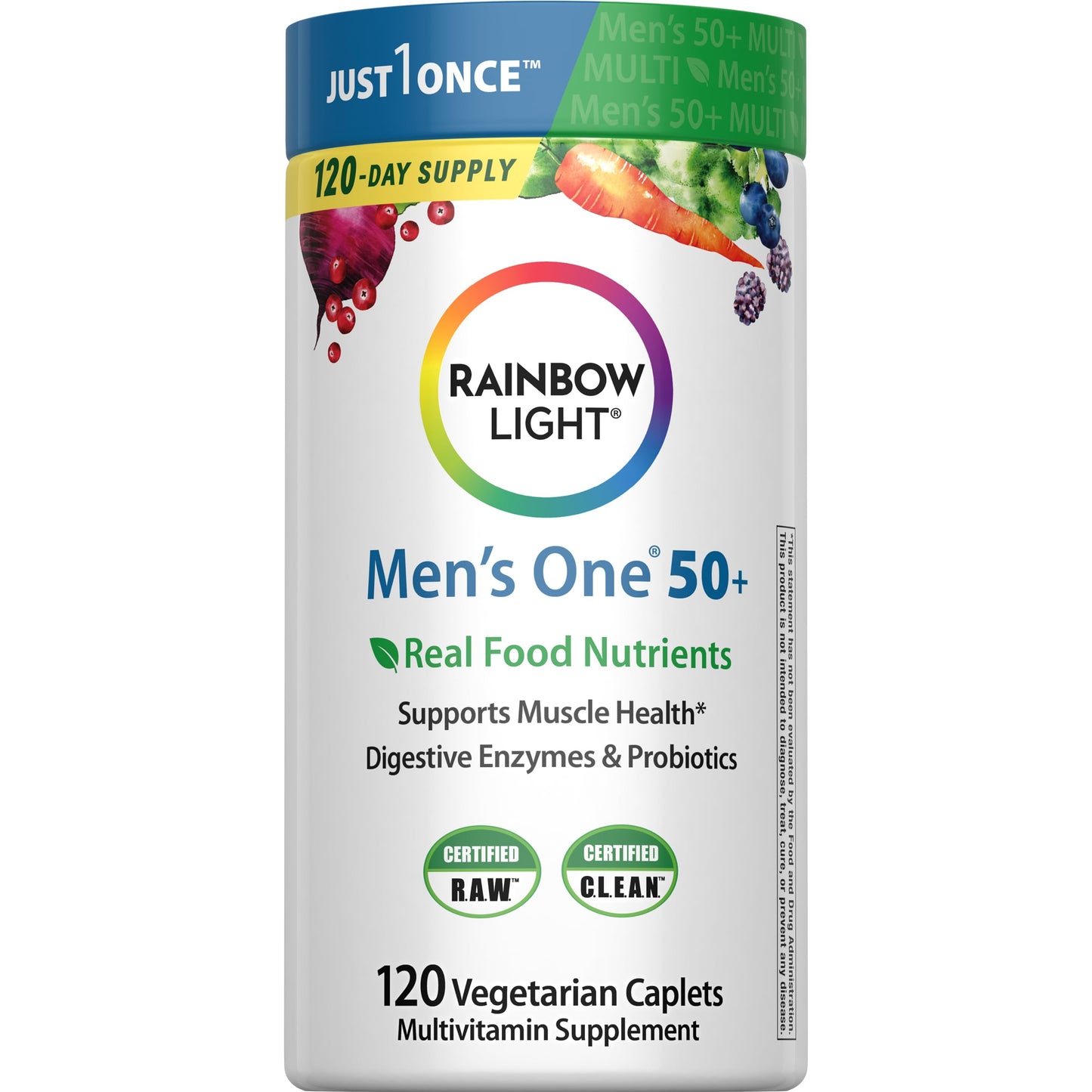 Rainbow Light Men's 50 Plus Multivitamin Tablet, 120 Count