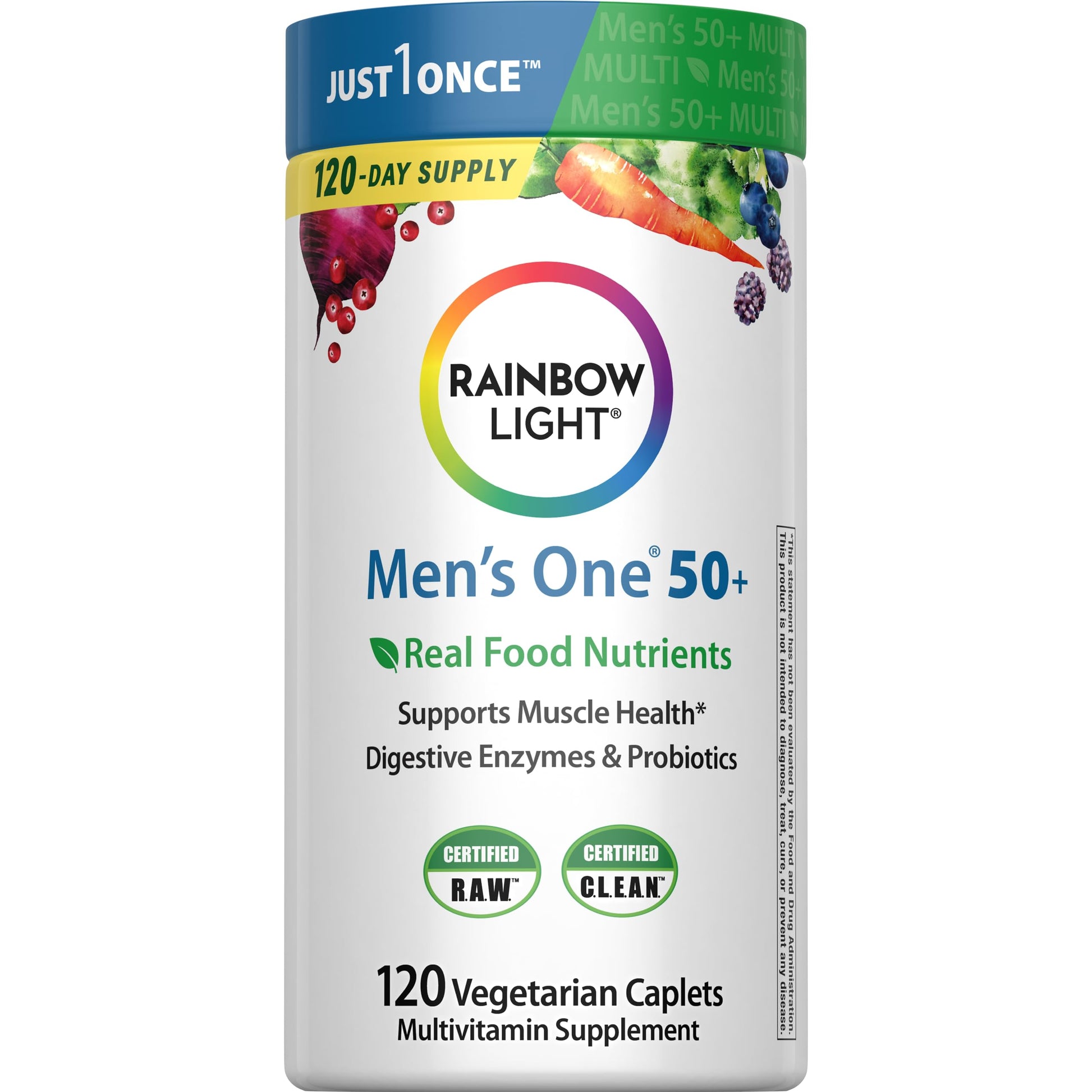 Rainbow Light Men's 50 Plus Multivitamin Tablet, 120 Count