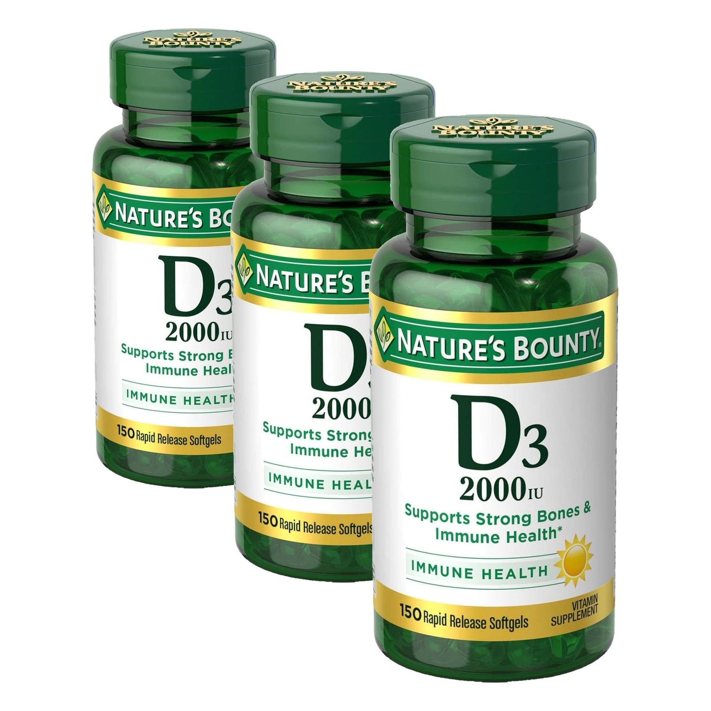 Nature's Bounty Vitamin D3 2000IU Softgels, 450