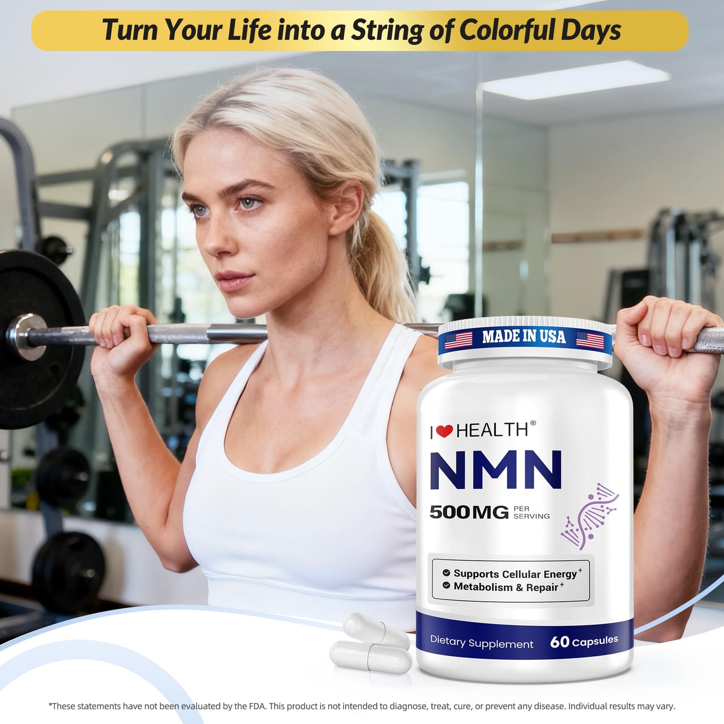 I LOVE HEALTH NMN 500mg Capsules 60 Count