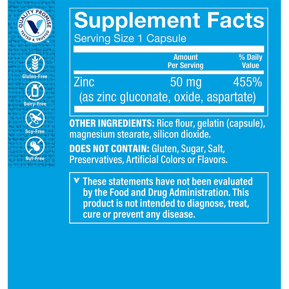 The Vitamin Shoppe Zinc 50mg Capsules, 300 Capsules