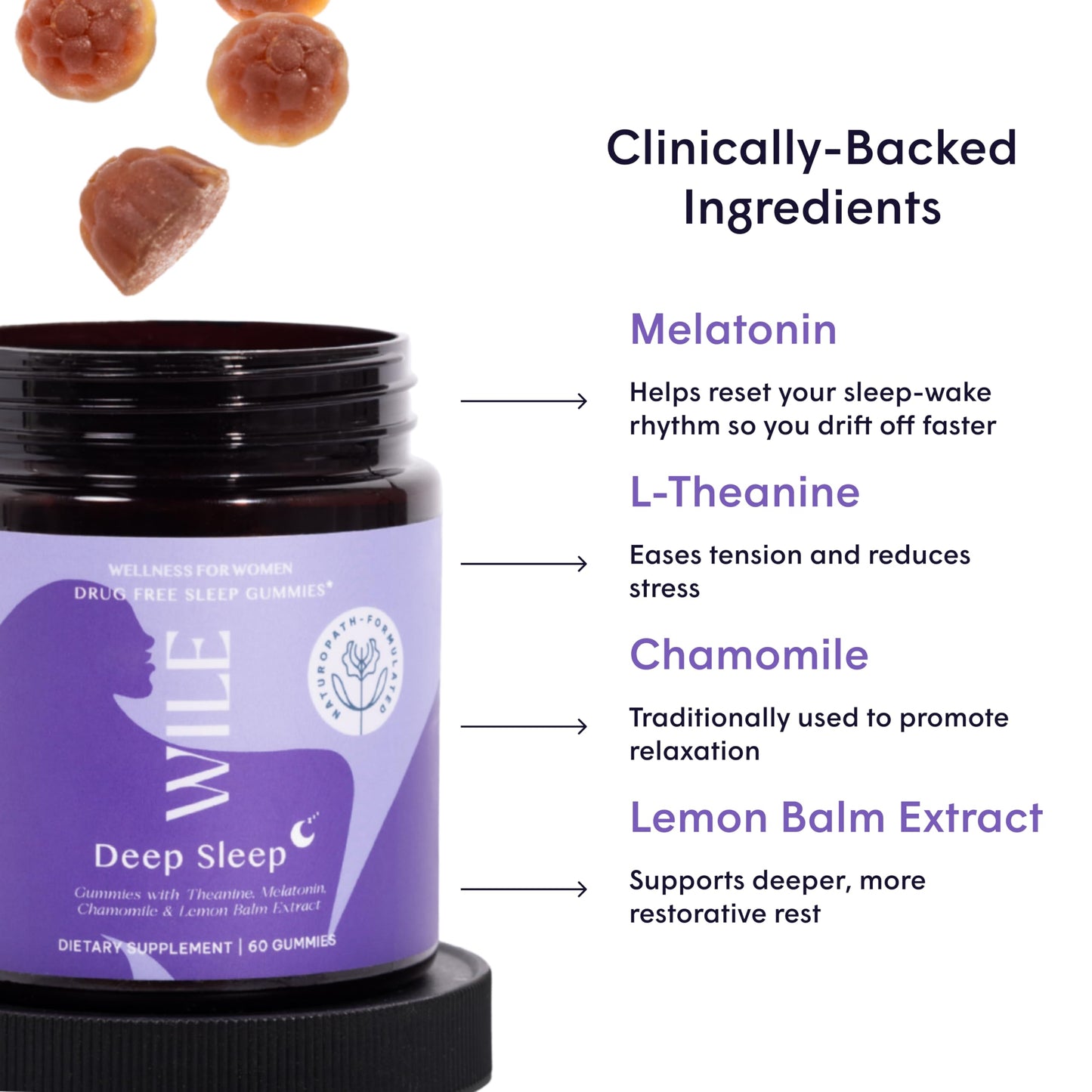 WILE Deep Sleep Gummies Gummy 60 Count