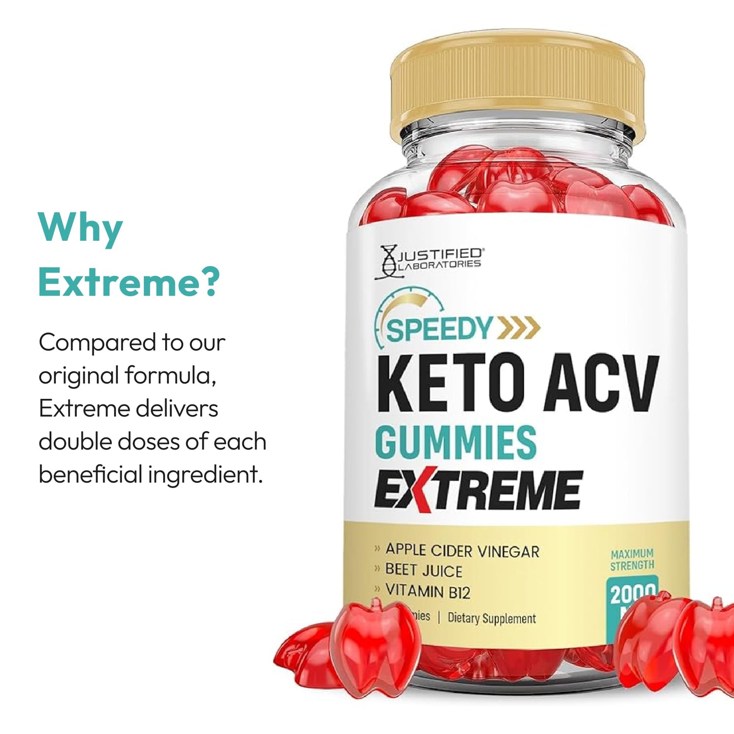 Justified Laboratories Speedy Keto ACV Gummies Extreme 120 Gummies