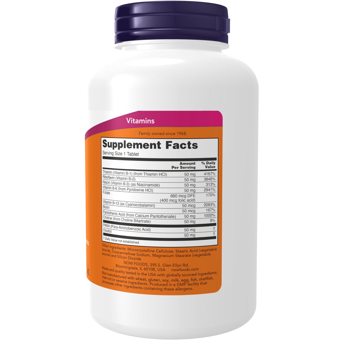 NOW Foods Vitamin B-50 mg Tablets, 250 Tablets