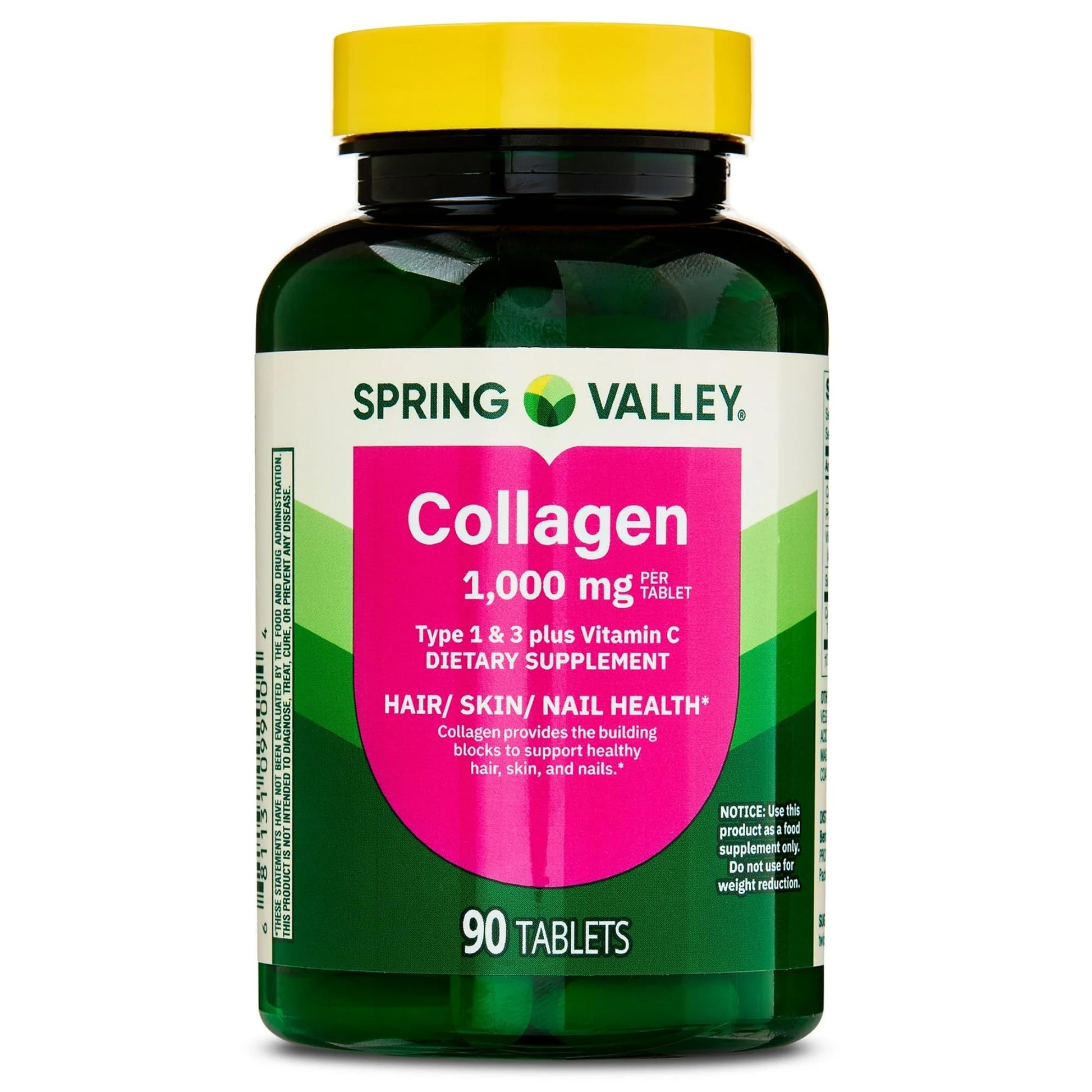 Ravazzi Collagen Type 1 & 3 Plus Vitamin C Hair Skin Nails Health Dietary Supplement Tablets, 90 Count