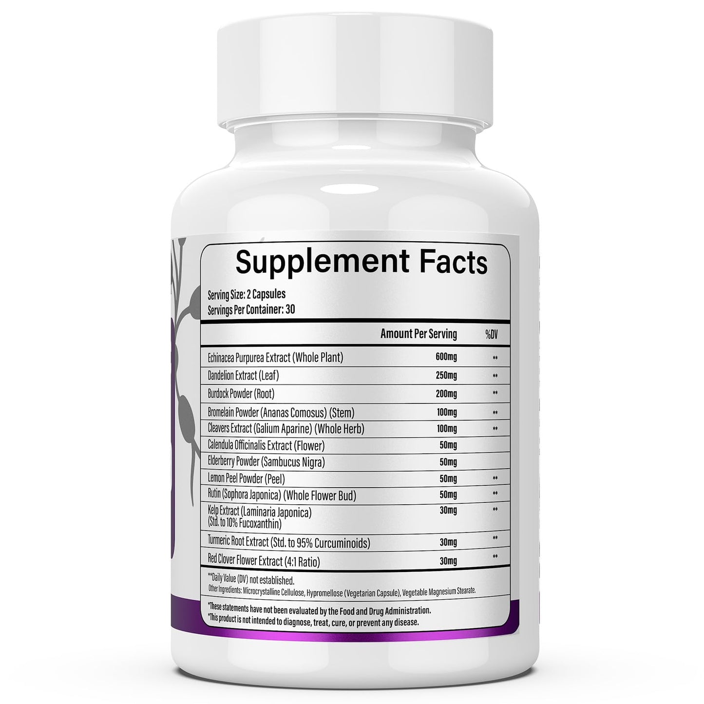 Lazpowfi Lymphatic Drainage Supplements 1540mg Lymph System Support, 60 Capsules