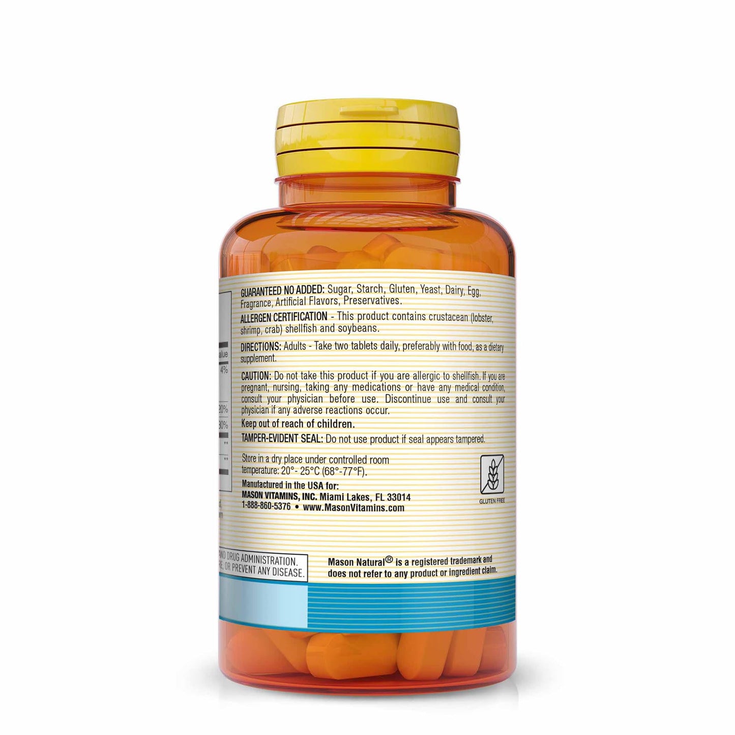 Mason Natural Glucosamine Chondroitin 1500/1200 with Vitamin C, 90 Tablets