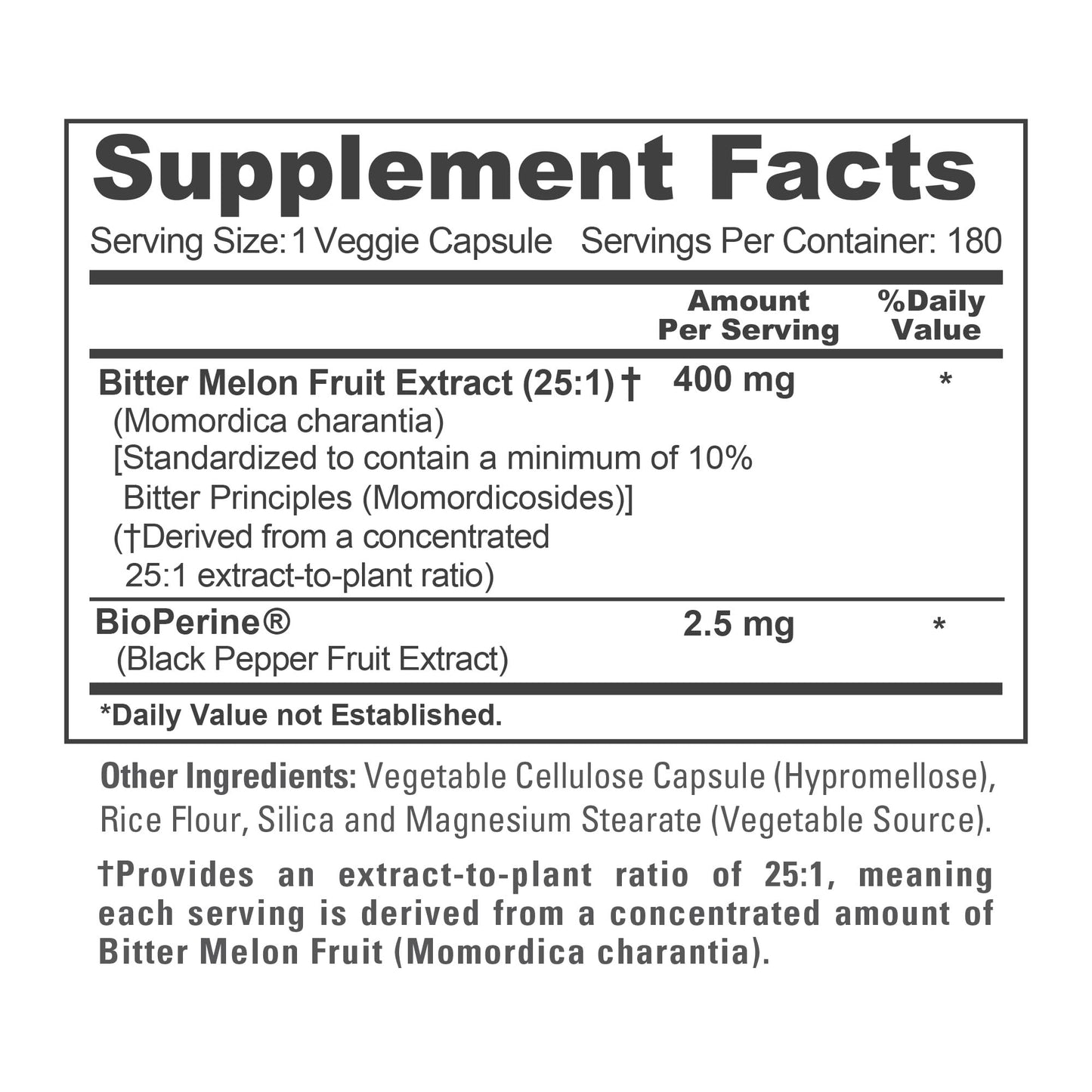 NusaPure Bitter Melon Capsule, 180 Count