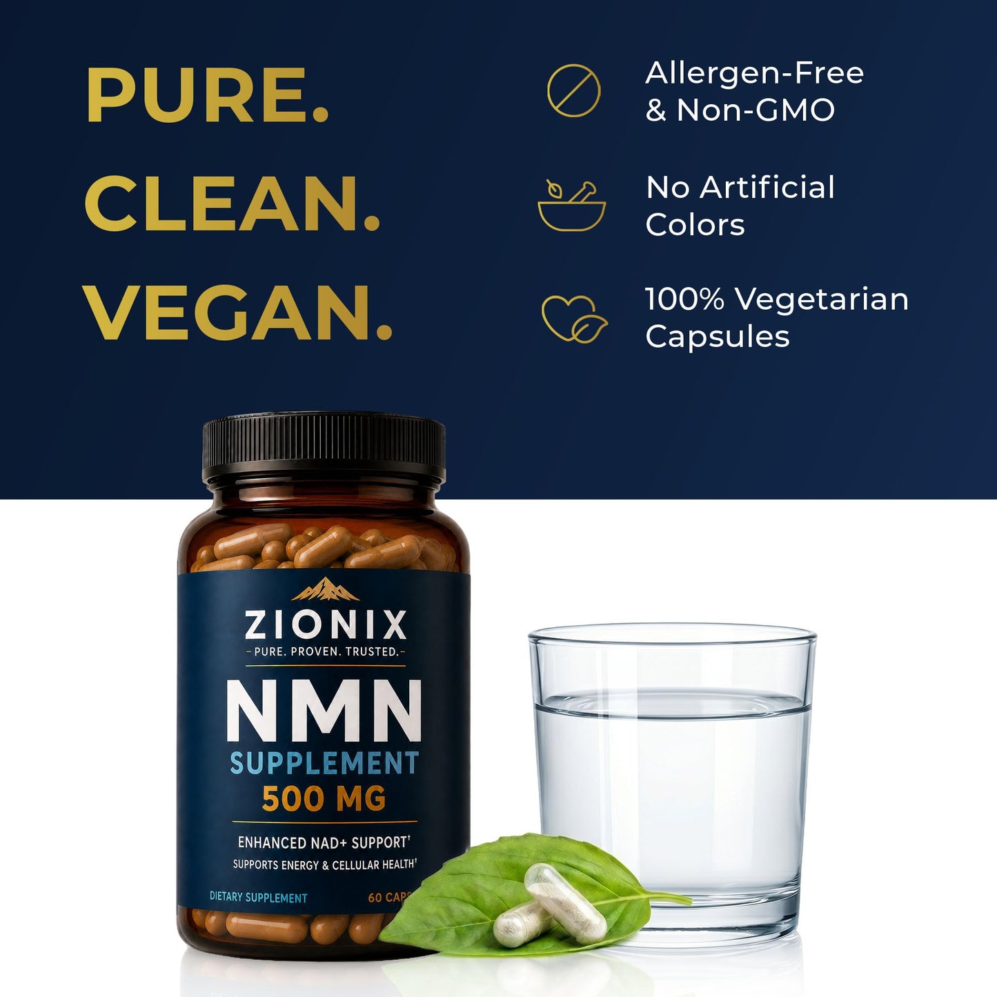 Zionix NMN Supplement 500mg Capsule, 1 Count