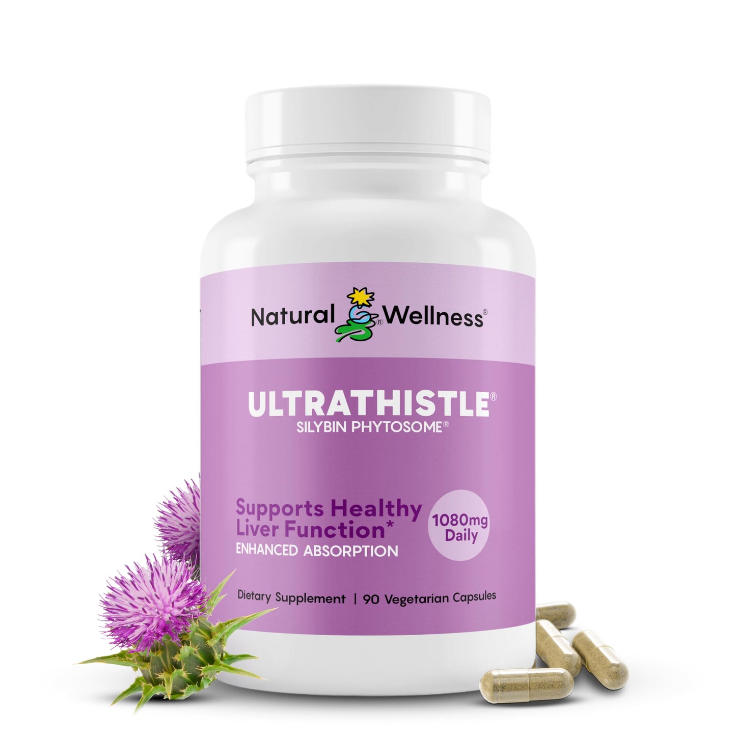 Natural Wellness UltraThistle Advanced Milk Thistle Supplement Capsules 90 Count
