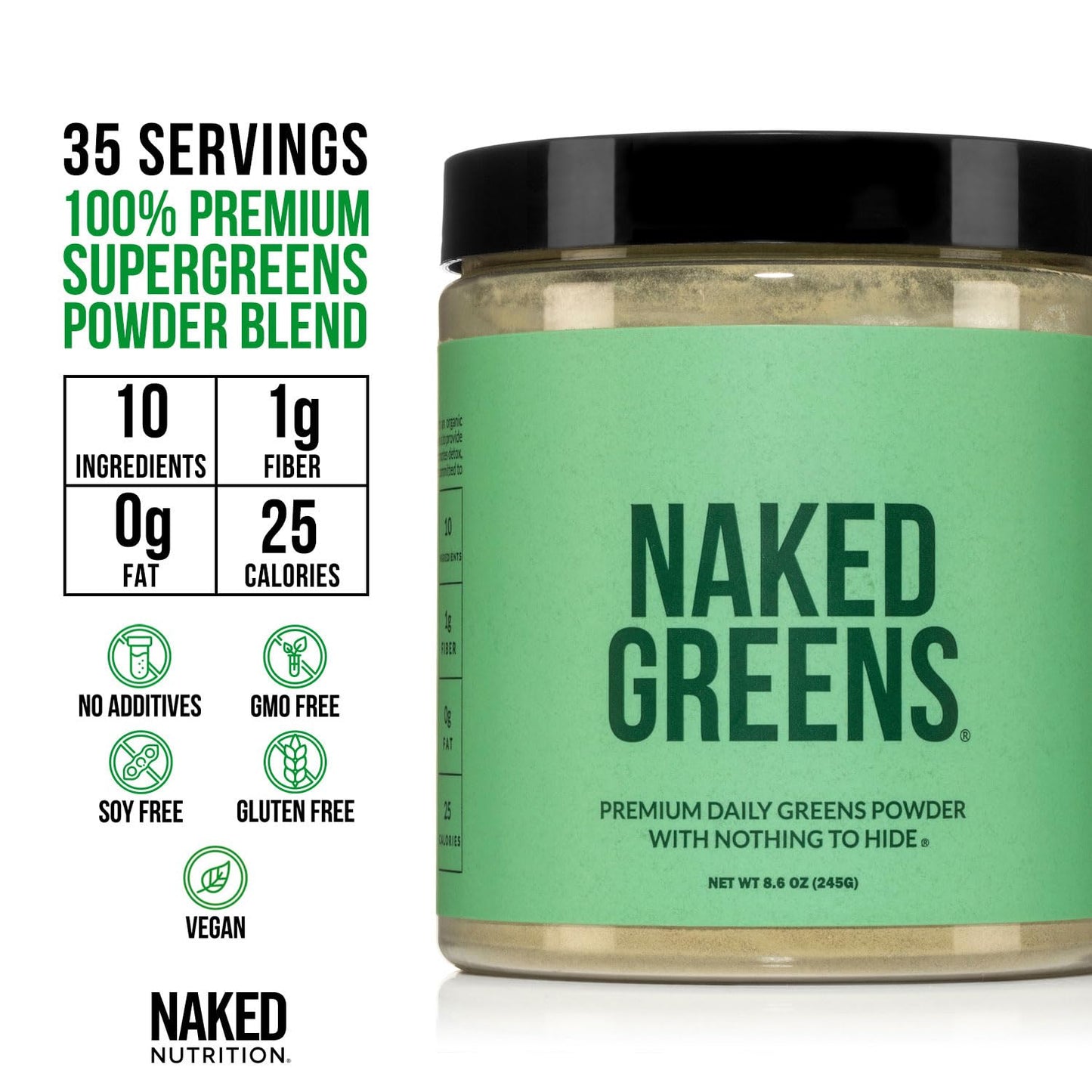 NAKED Vegan Energizing Bundle Citrus Energy Nutrition Super Greens Powder, 2 Pack