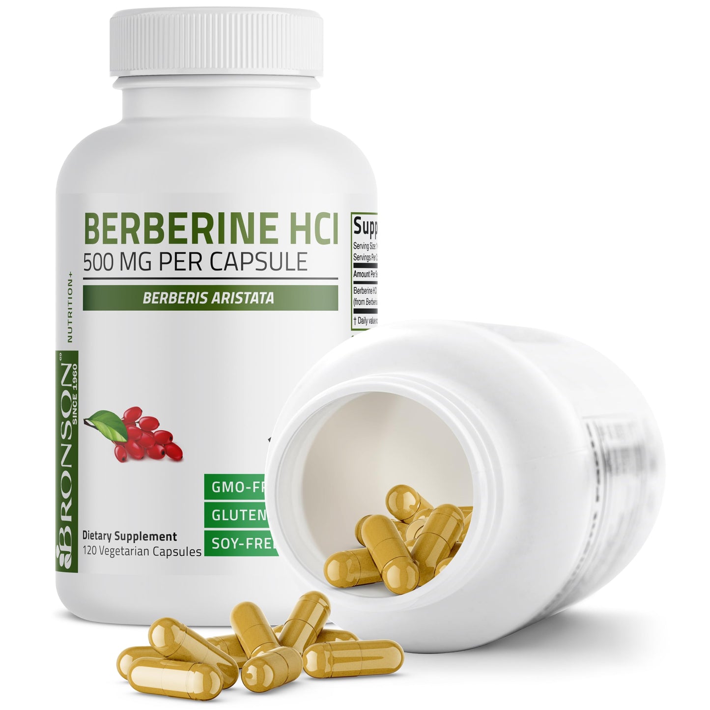 Bronson Berberine HCl 500 mg Capsule, 120 Count