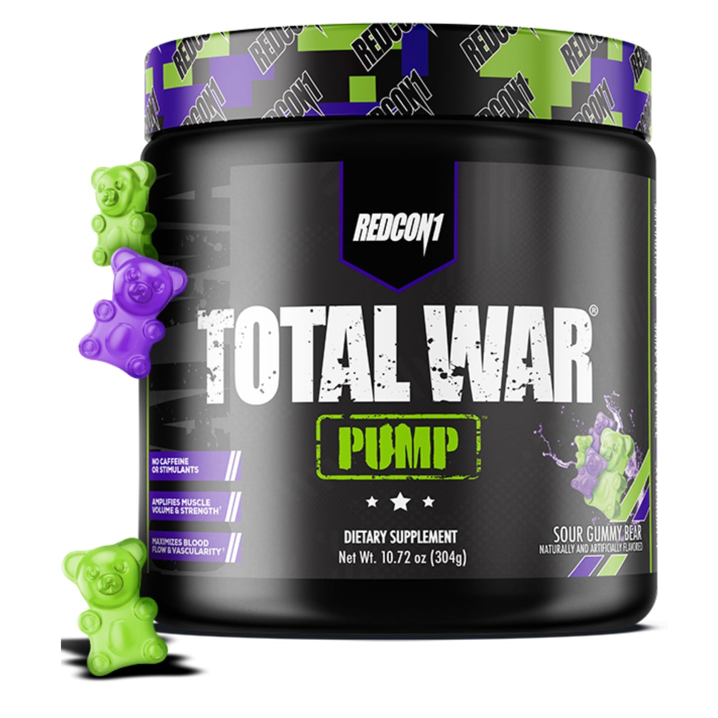 REDCON1 Total War Pump Non Stim & Caffeine Free Pre Workout Powder, 10.72 oz