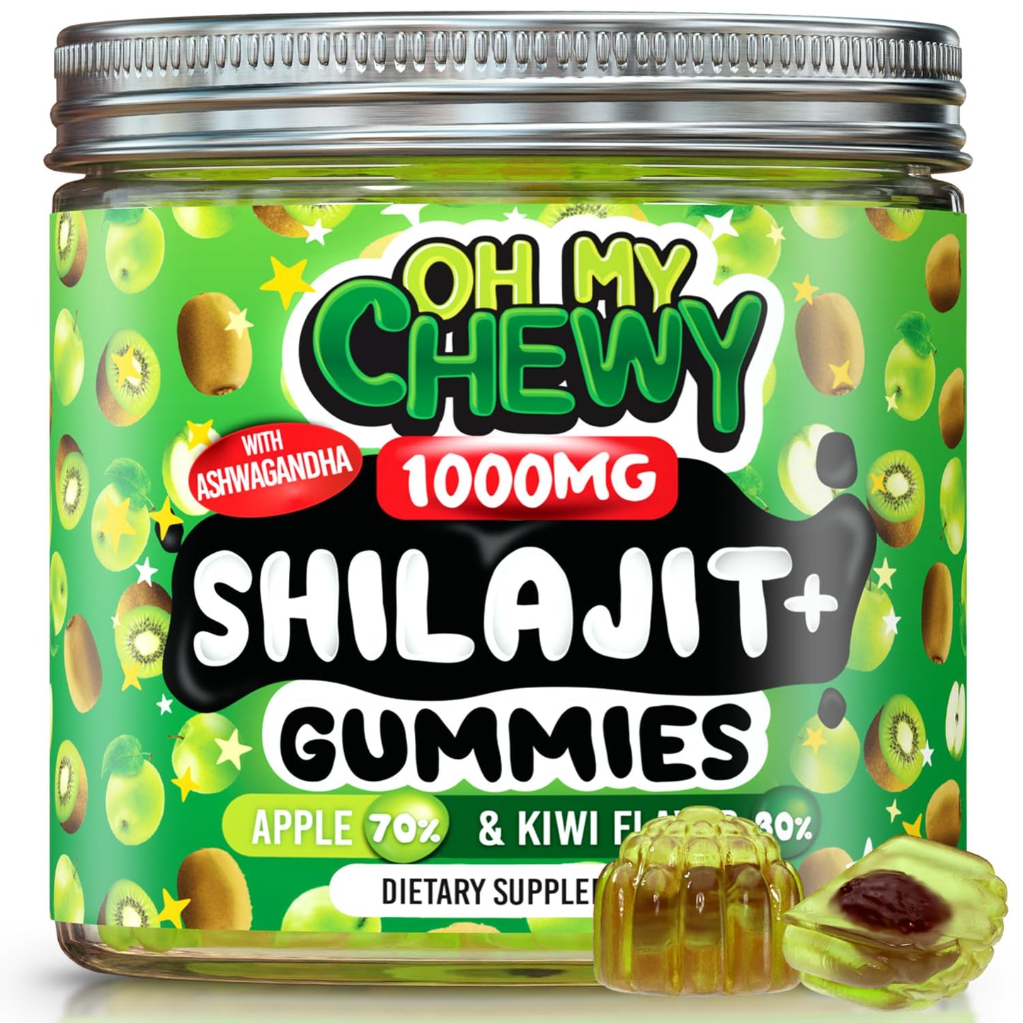 OH MY CHEWY Pure Himalayan Shilajit Gummies, 60 Count