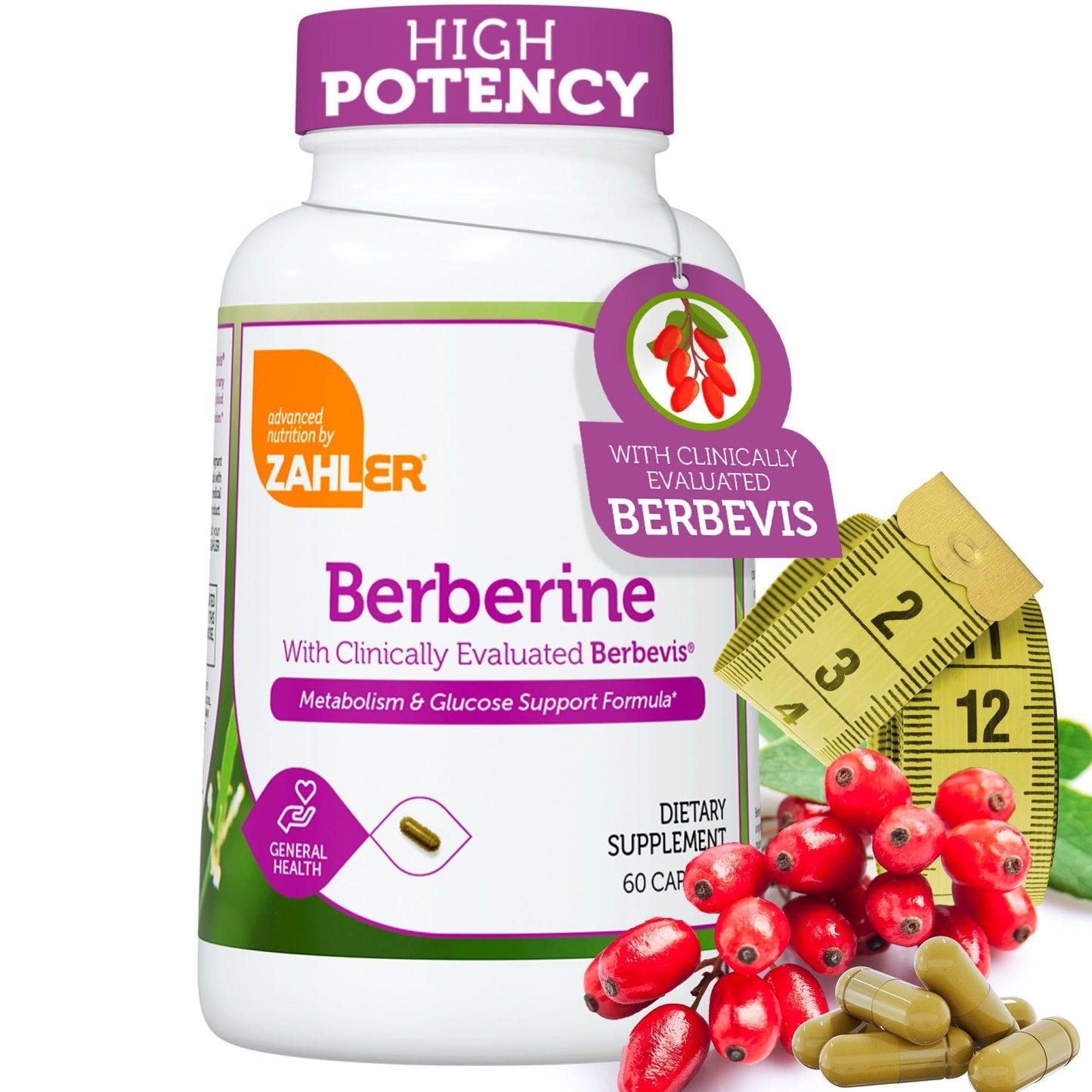Zahler Berberine Capsules, 60 Count