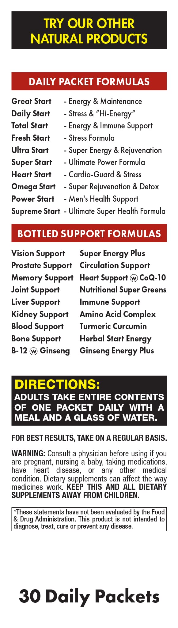 Fresh Start Daily Start All-in-One Daily Vitamin Pack Capsule, 30 Count