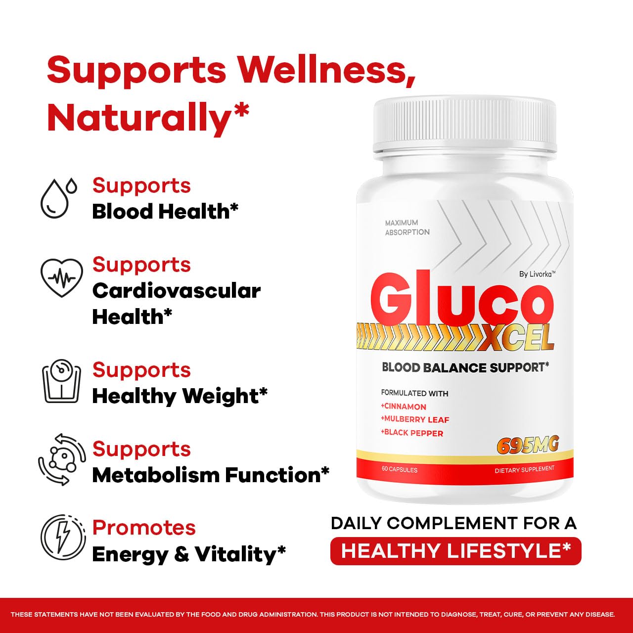 LIVORKA GlucoXcel Capsules 120 Capsules