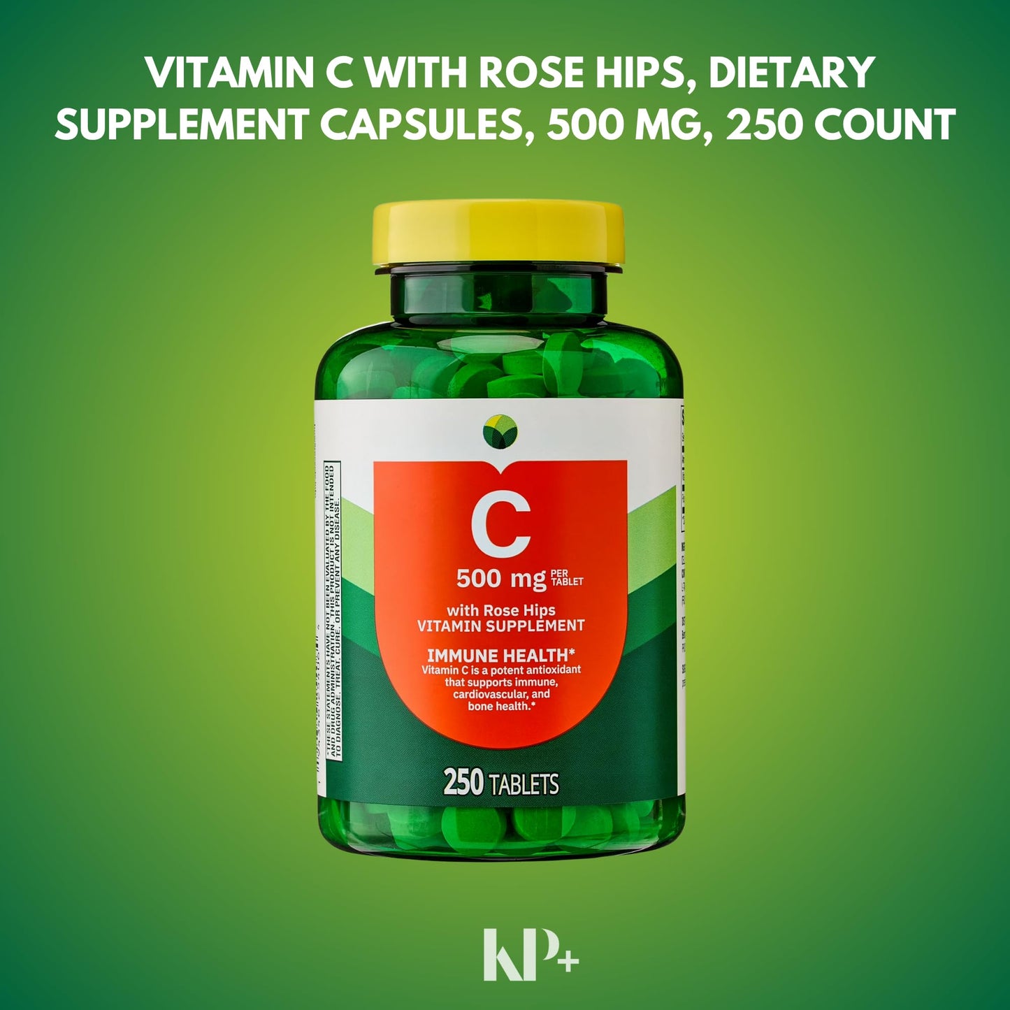 KP+ Vitamin C 500 mg with Rose Hips Tablet, 250 Tablets